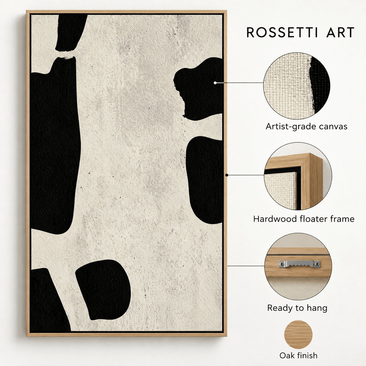 Brutalist Wall Art – Concrete Silence canvas print in a living room by Rossetti Art