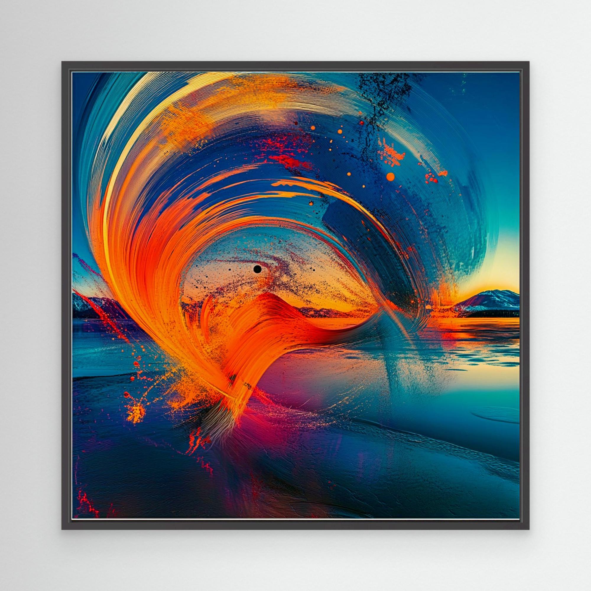Canvas Print : Celestial Cascade - Abstract Swirl Landscape Art modern abstract canvas wall art by Rossetti Art – luxury interior design artwork for living room, bedroom, office – Abstract Swirl Art Celestial Art Contemporary Canvas Art