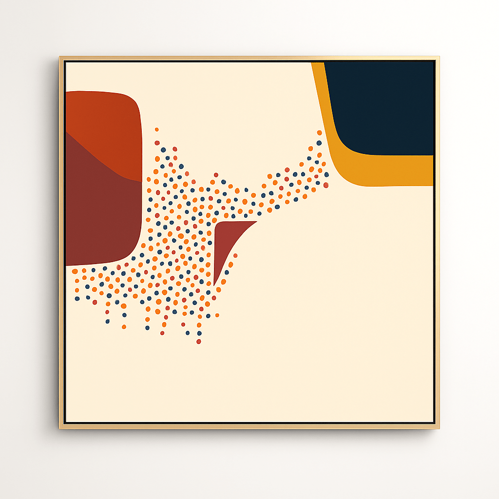 Canvas Print: Celestial Drift – Modern Abstract Dot Canvas Print | Minimalist Wall Art by Rossetti Art modern abstract canvas wall art by Rossetti Art – luxury interior design artwork for living room, bedroom, office – abstractnew canvas print art Chiara Rossetti