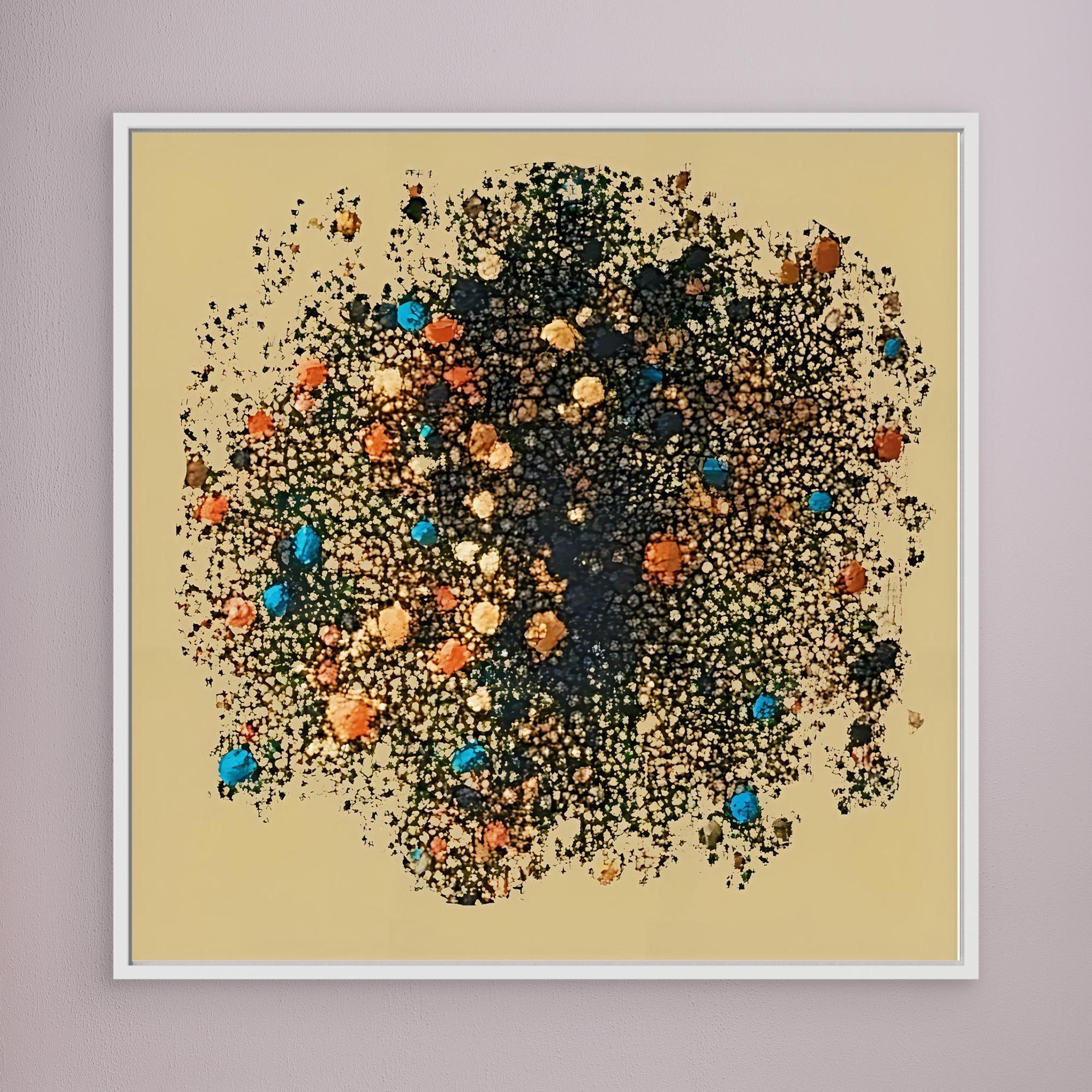 Canvas Print: "Celestial Dust" - Abstract Cosmic Art modern abstract canvas wall art by Rossetti Art – luxury interior design artwork for living room, bedroom, office – Black and Gold Artistic Print Cosmic Abstract Canvas Earthy Tone Wall Art