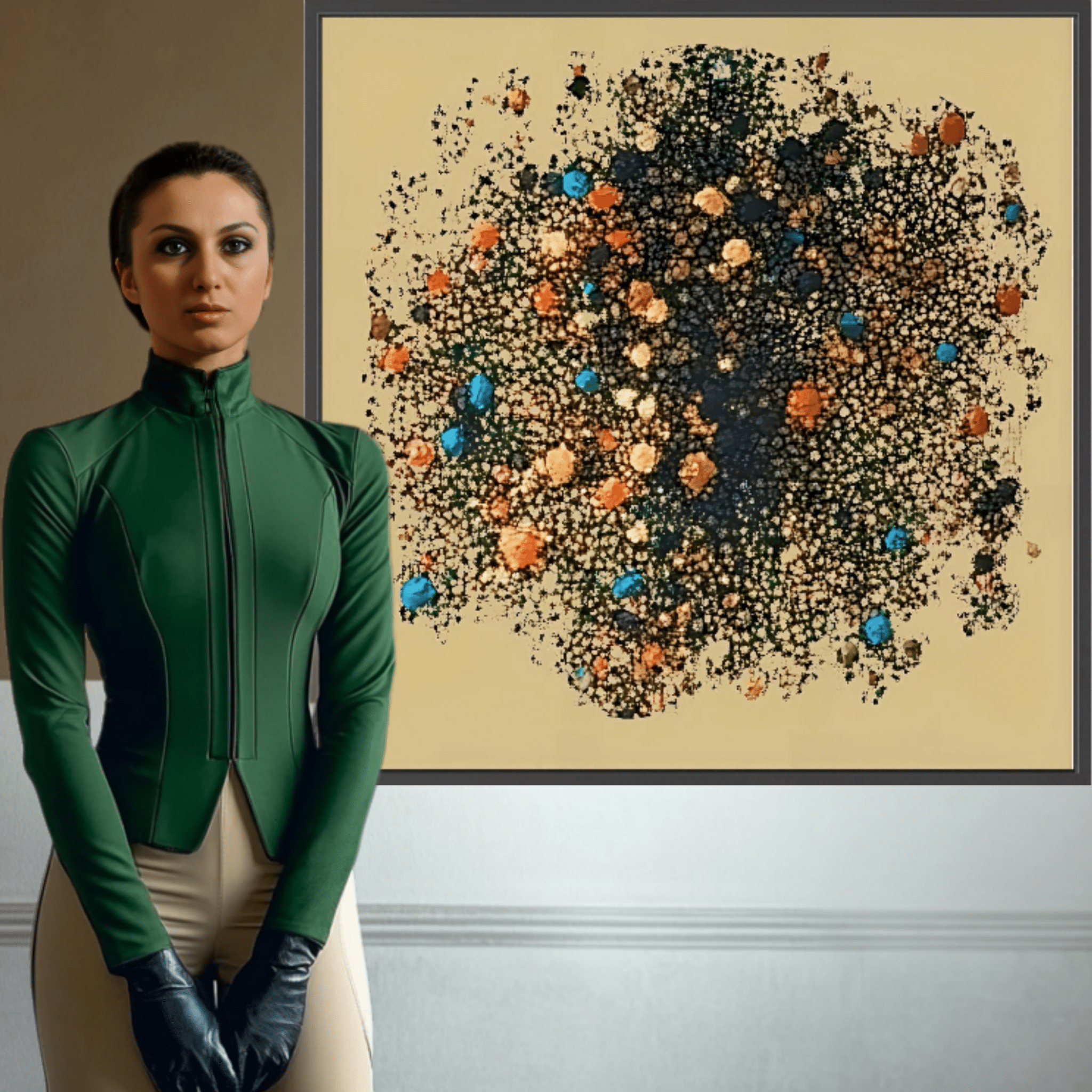 Canvas Print: "Celestial Dust" - Abstract Cosmic Art modern abstract canvas wall art by Rossetti Art – luxury interior design artwork for living room, bedroom, office – Black and Gold Artistic Print Cosmic Abstract Canvas Earthy Tone Wall Art