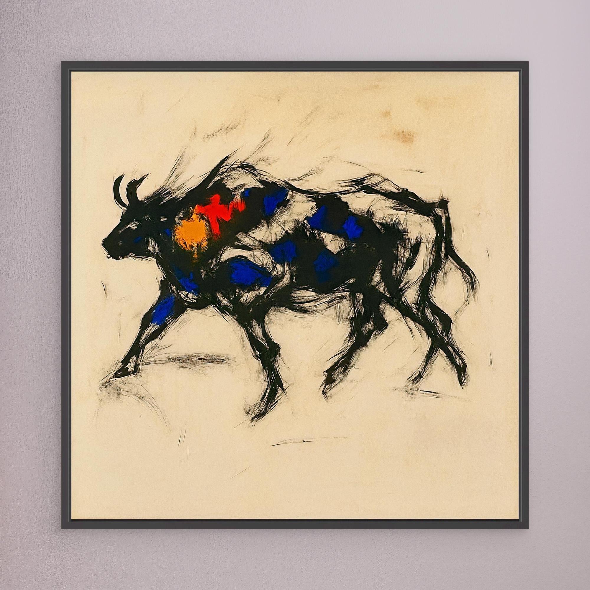 Canvas Print: Charging Spirit – Abstract Expressionist Animal Art - Chiara Rossetti