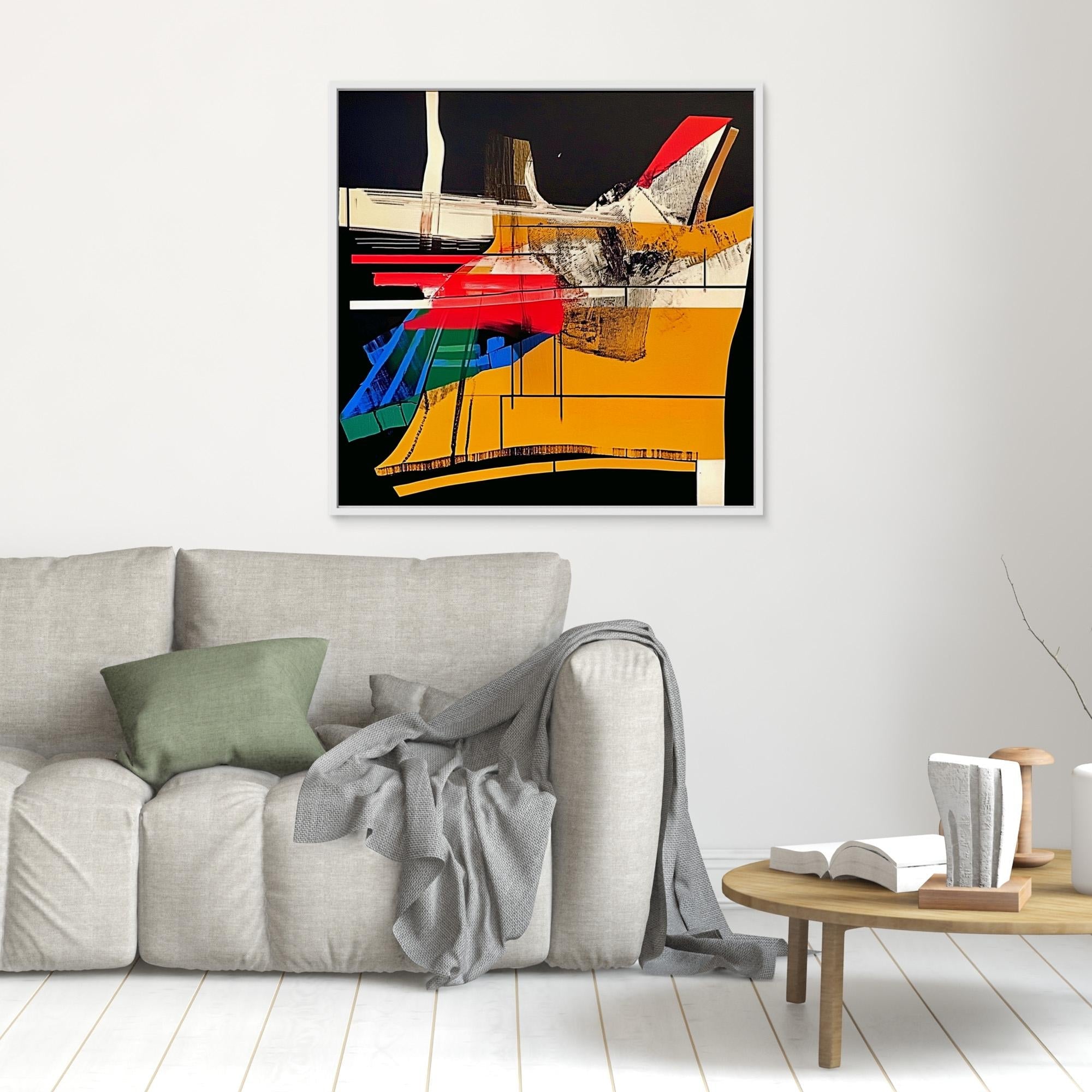 Canvas Print: Chromatic Momentum - Abstract Geometric Wall Art modern abstract canvas wall art by Rossetti Art – luxury interior design artwork for living room, bedroom, office – abstract geometric wall art bold statement artwork colorful modern canvas print