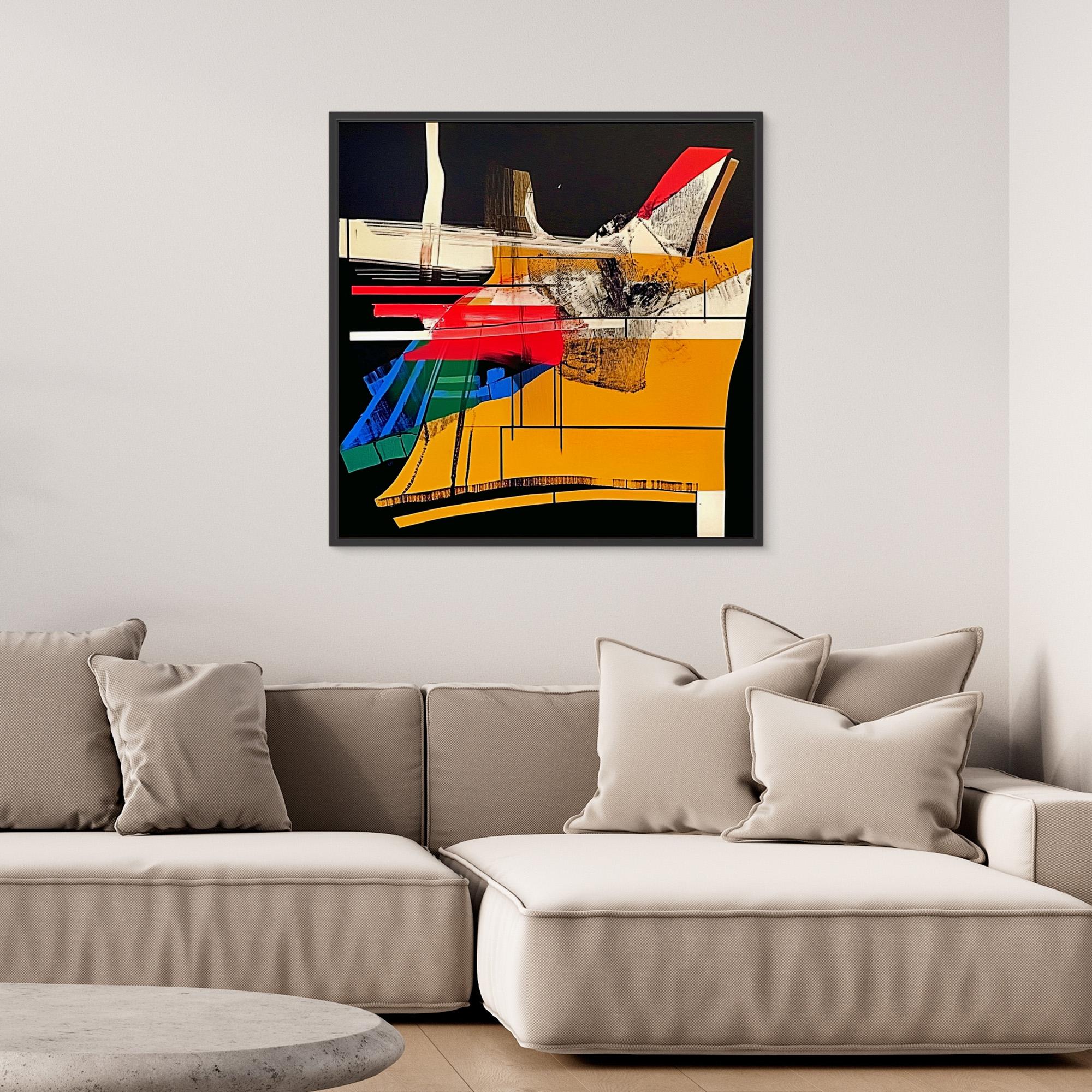 Canvas Print: Chromatic Momentum - Abstract Geometric Wall Art modern abstract canvas wall art by Rossetti Art – luxury interior design artwork for living room, bedroom, office – abstract geometric wall art bold statement artwork colorful modern canvas print