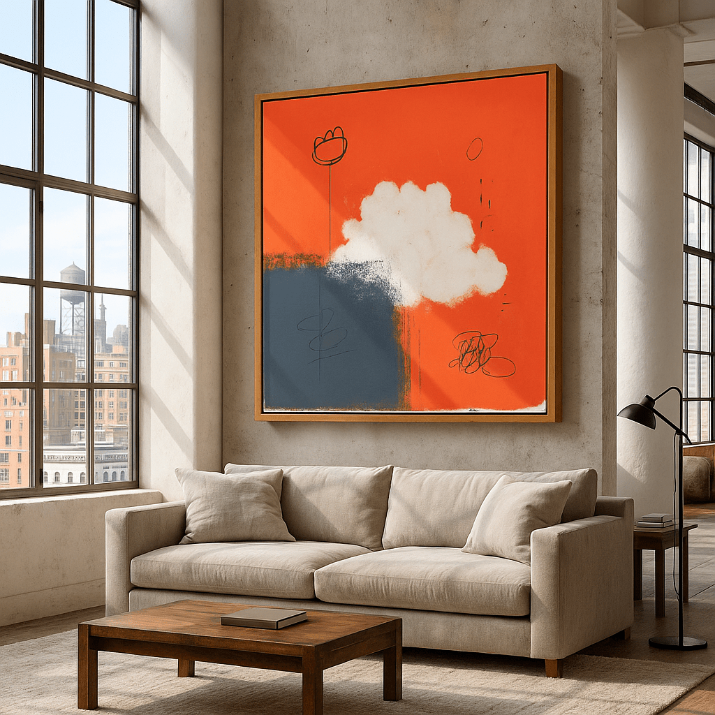 Canvas Print: Cloud Bloom – Contemporary Minimalist Canvas Print for Modern Interiors modern abstract canvas wall art by Rossetti Art – luxury interior design artwork for living room, bedroom, office – abstract wall art canvas print art Chiara Rossetti
