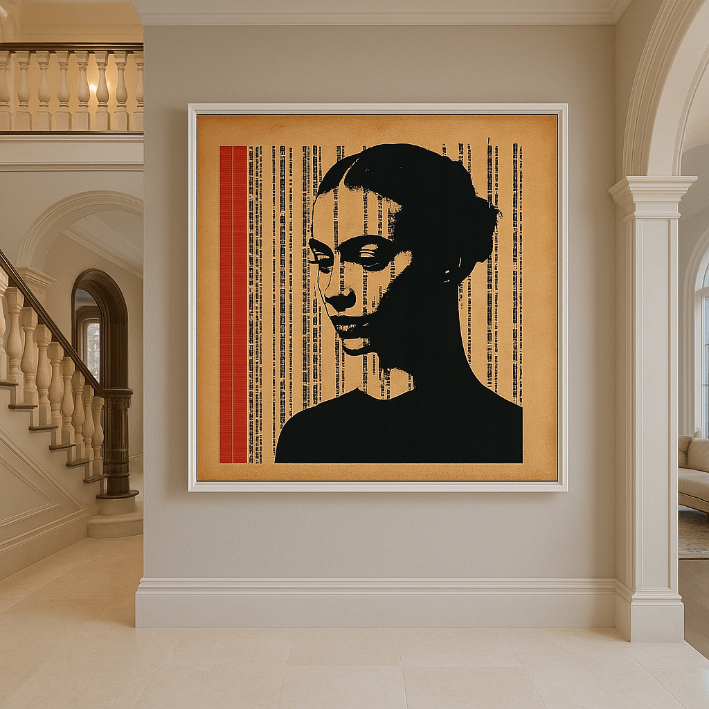 Canvas Print: Coded Identity - Abstract Portrait Art Print modern abstract canvas wall art by Rossetti Art β luxury interior design artwork for living room, bedroom, office β contemporary art piece Contemporary Canvas Art Contemporary canvas print