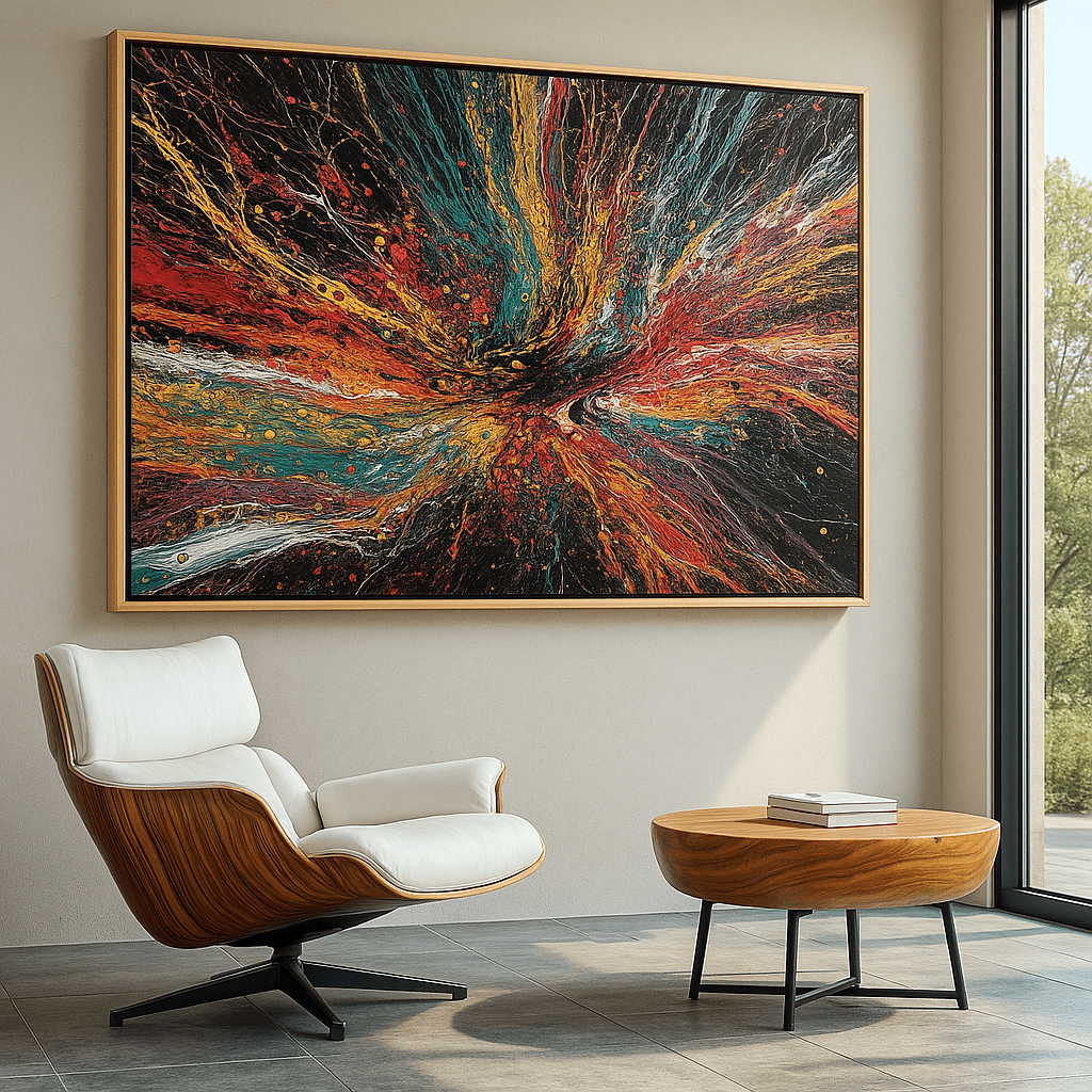 Large Colorful Canvas Print : Color Collision
