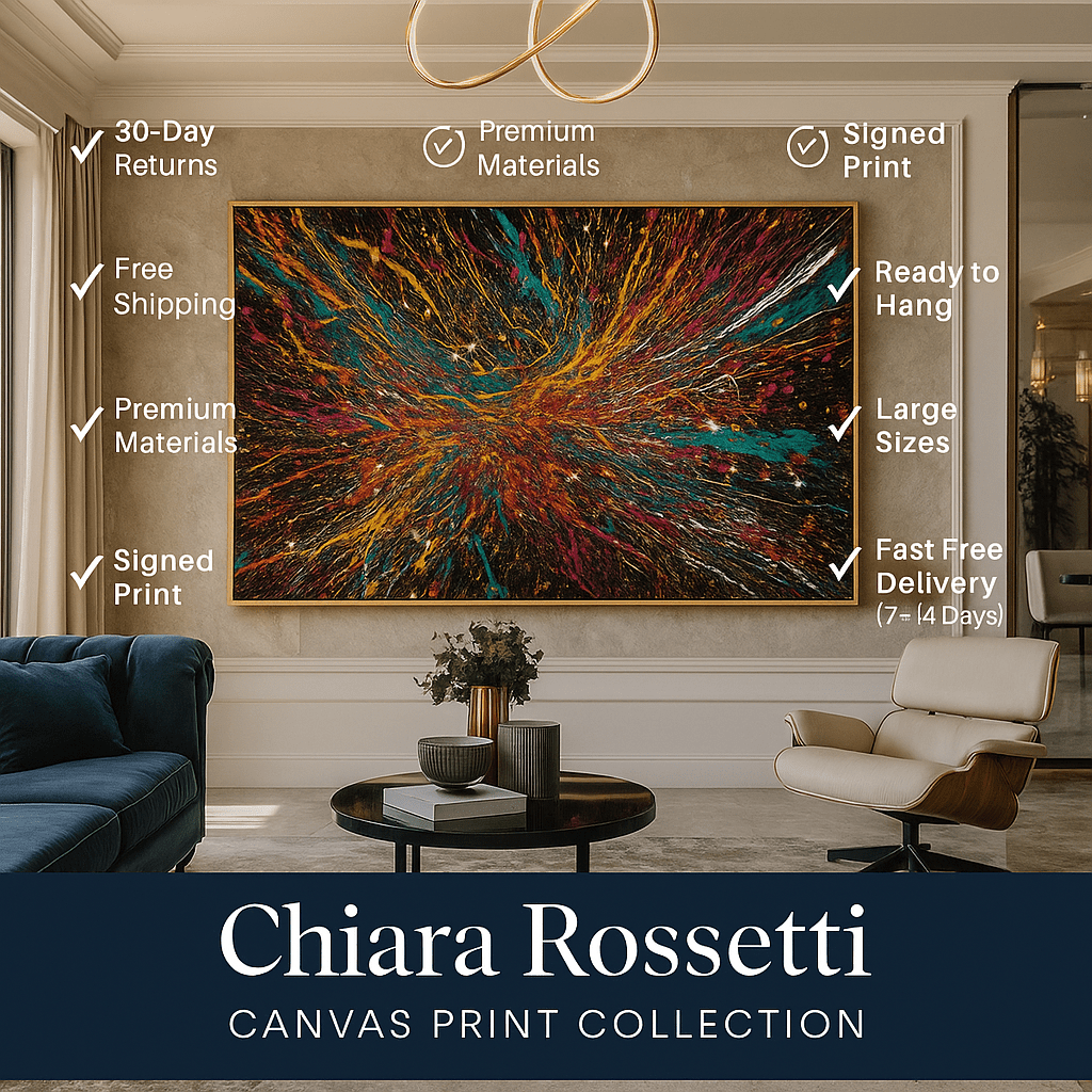 Canvas Print : "Color Riot" – Explosive Abstract Drip Canvas Art - Chiara Rossetti