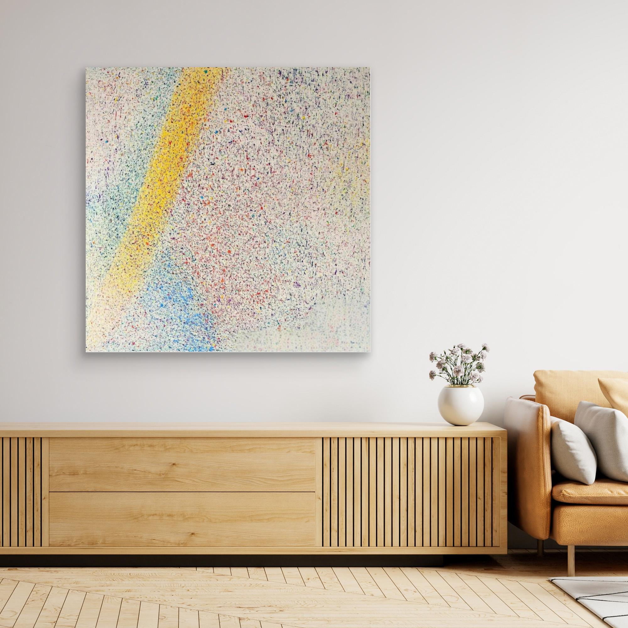 Canvas Print: "Colorful Symphony of Abstract Energy - Oversized Abstract Canvas Wall Art modern abstract canvas wall art by Rossetti Art – luxury interior design artwork for living room, bedroom, office – Artist - Signed Artwork Bold Colorful Painting Modern Decor Print