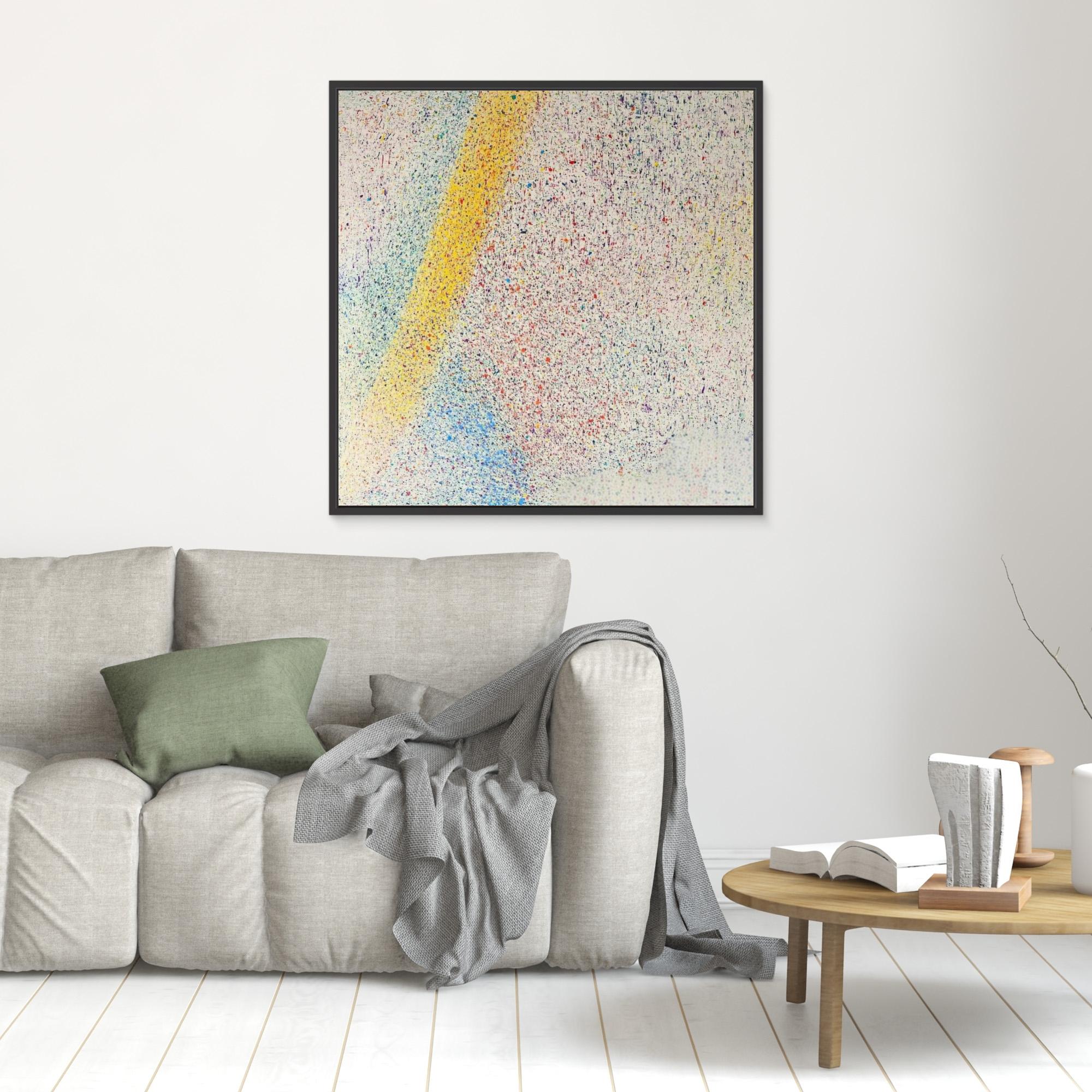 Canvas Print: "Colorful Symphony of Abstract Energy - Oversized Abstract Canvas Wall Art modern abstract canvas wall art by Rossetti Art – luxury interior design artwork for living room, bedroom, office – Artist - Signed Artwork Bold Colorful Painting Modern Decor Print