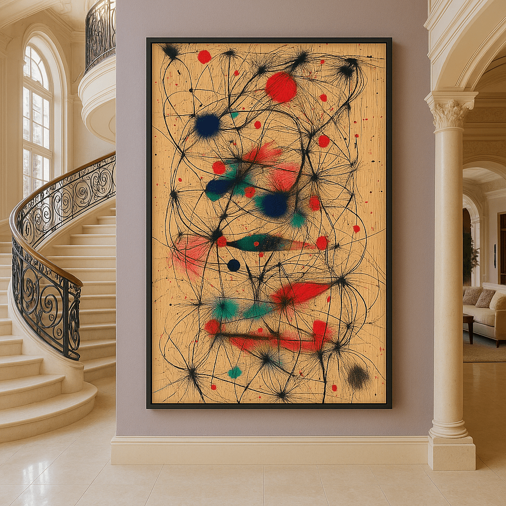 Canvas Print: Cosmic Chaos – Abstract Line Art Print modern abstract canvas wall art by Rossetti Art – luxury interior design artwork for living room, bedroom, office – Contemporary Art for Sale contemporary art piece Contemporary Canvas Art