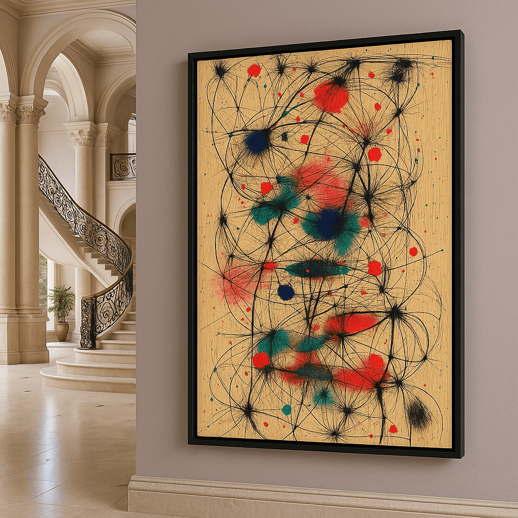 Canvas Print: Cosmic Chaos – Abstract Line Art Print modern abstract canvas wall art by Rossetti Art – luxury interior design artwork for living room, bedroom, office – Contemporary Art for Sale contemporary art piece Contemporary Canvas Art