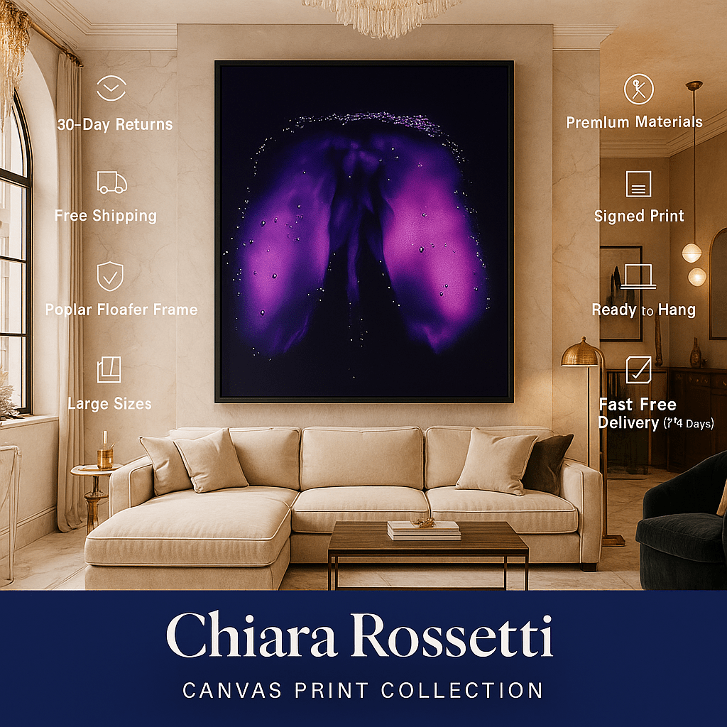 Canvas Print : "Cosmic Orchid" – Abstract Purple Flower Canvas Art | Trippy Wall Decor - Chiara Rossetti