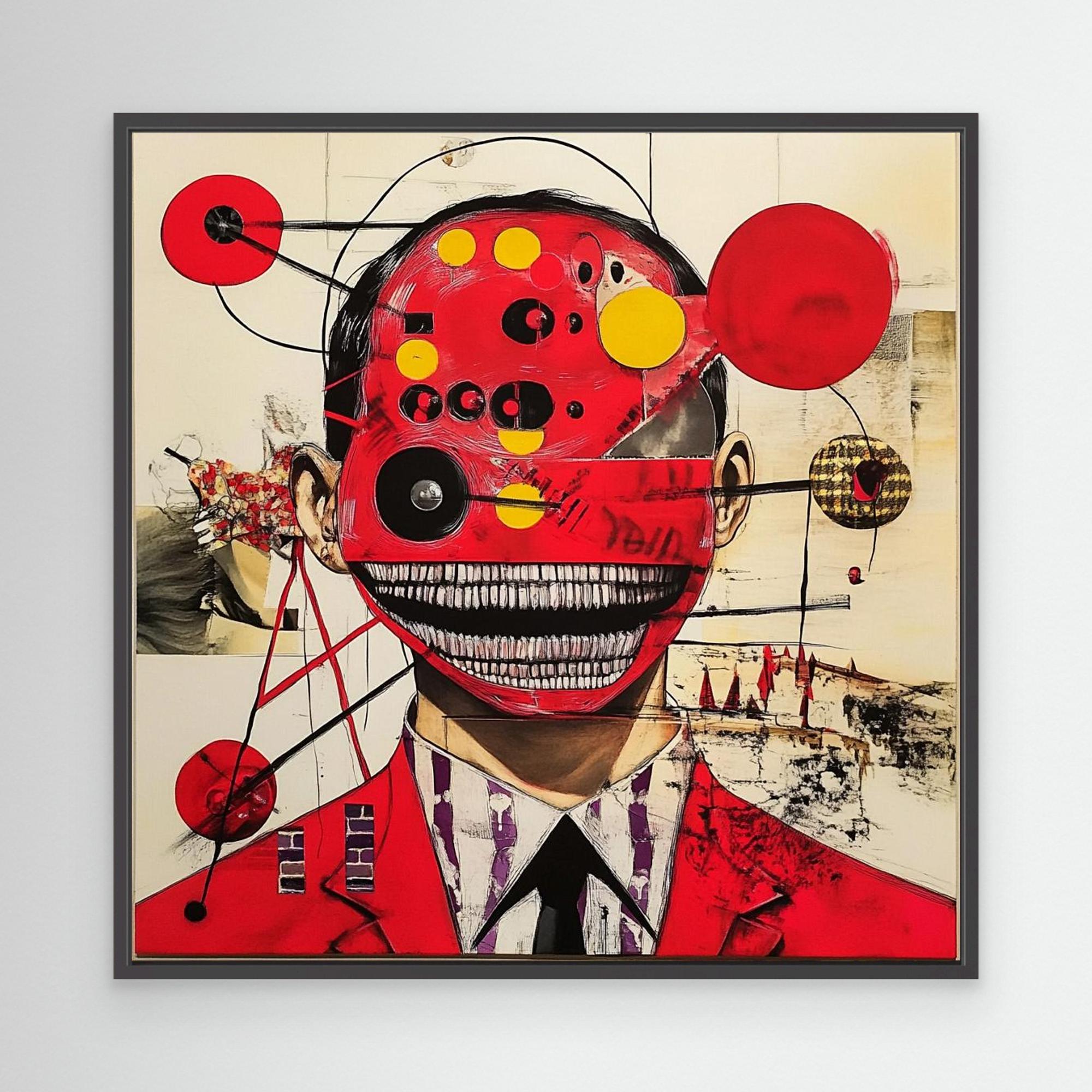 Canvas Print : Crimson Chaos - Surreal Red Abstract Art Print – Modern Mixed Media Wall Decor modern abstract canvas wall art by Rossetti Art – luxury interior design artwork for living room, bedroom, office – contemporary wall painting handmade wall art modern art on canvas