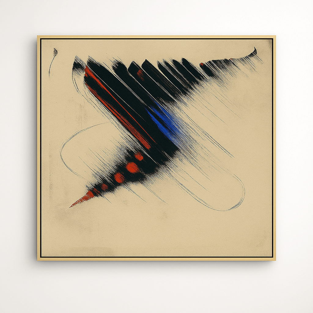 Canvas Print : Crimson Motion Echo - Modern Abstract Canvas Print modern abstract canvas wall art by Rossetti Art – luxury interior design artwork for living room, bedroom, office – large abstract art large canvas artwork large geometric wall art for living room