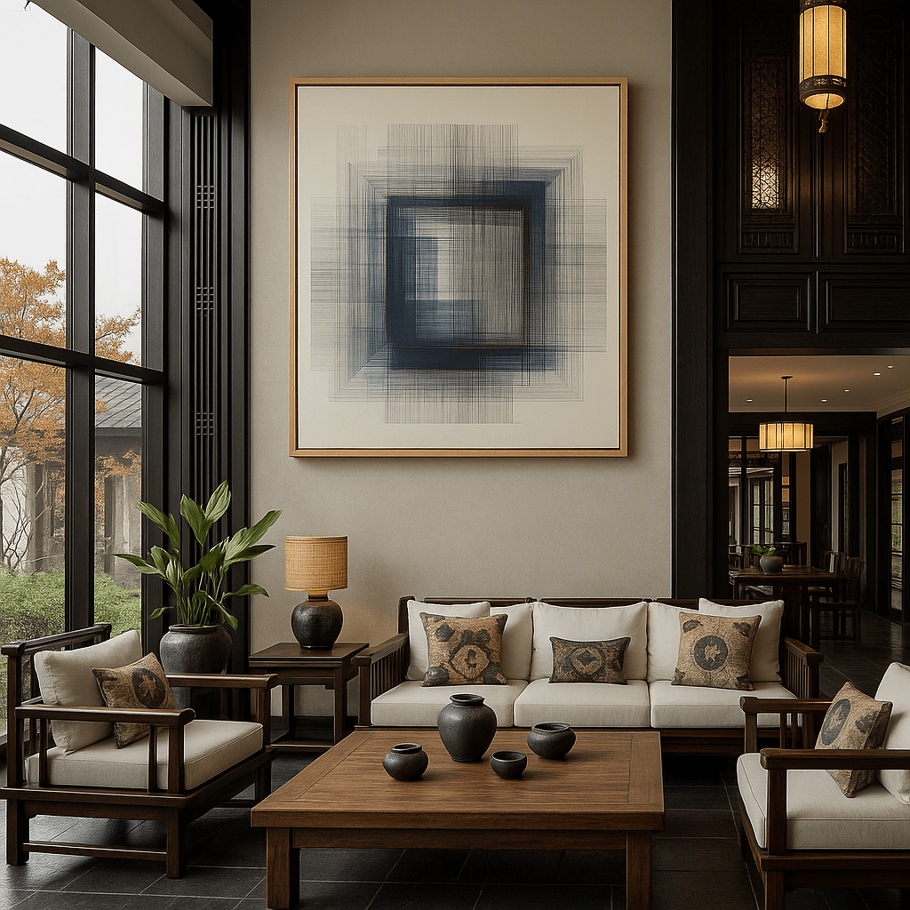 Canvas Print : Deep Fade - Minimalist Geometric Canvas Print for Modern Spaces - Chiara Rossetti