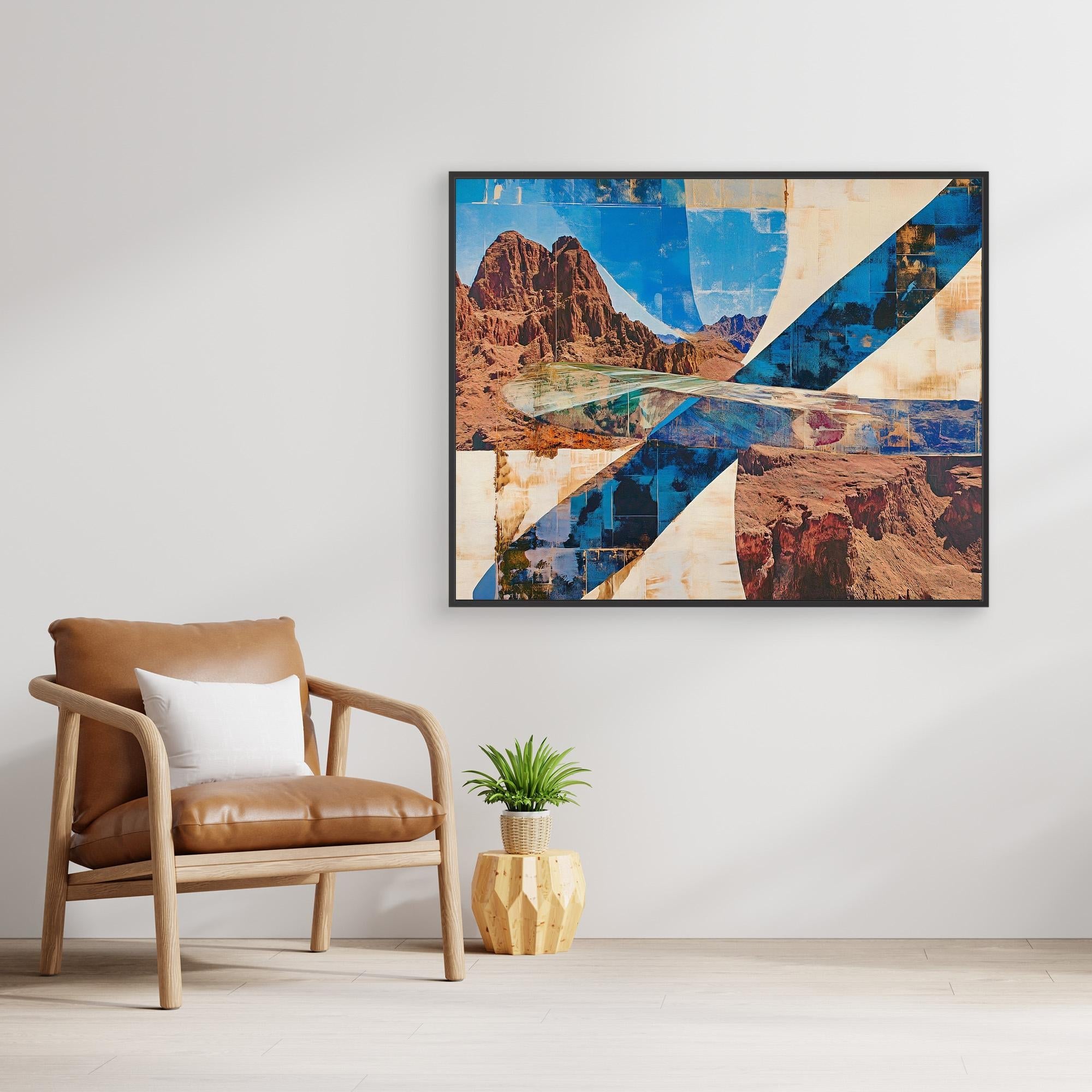 Canvas Print : Desert Dreamscape Photography - Abstract Grand Canyon Art modern abstract canvas wall art by Rossetti Art – luxury interior design artwork for living room, bedroom, office – Abstract Brushstroke Wall Art contemporary wall painting handmade wall art