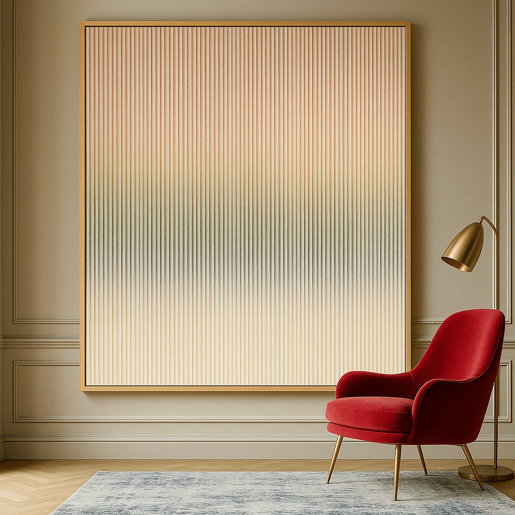 Canvas Print : Desert Fade Vibes – Gradient Stripe Canvas Wall Art - Chiara Rossetti