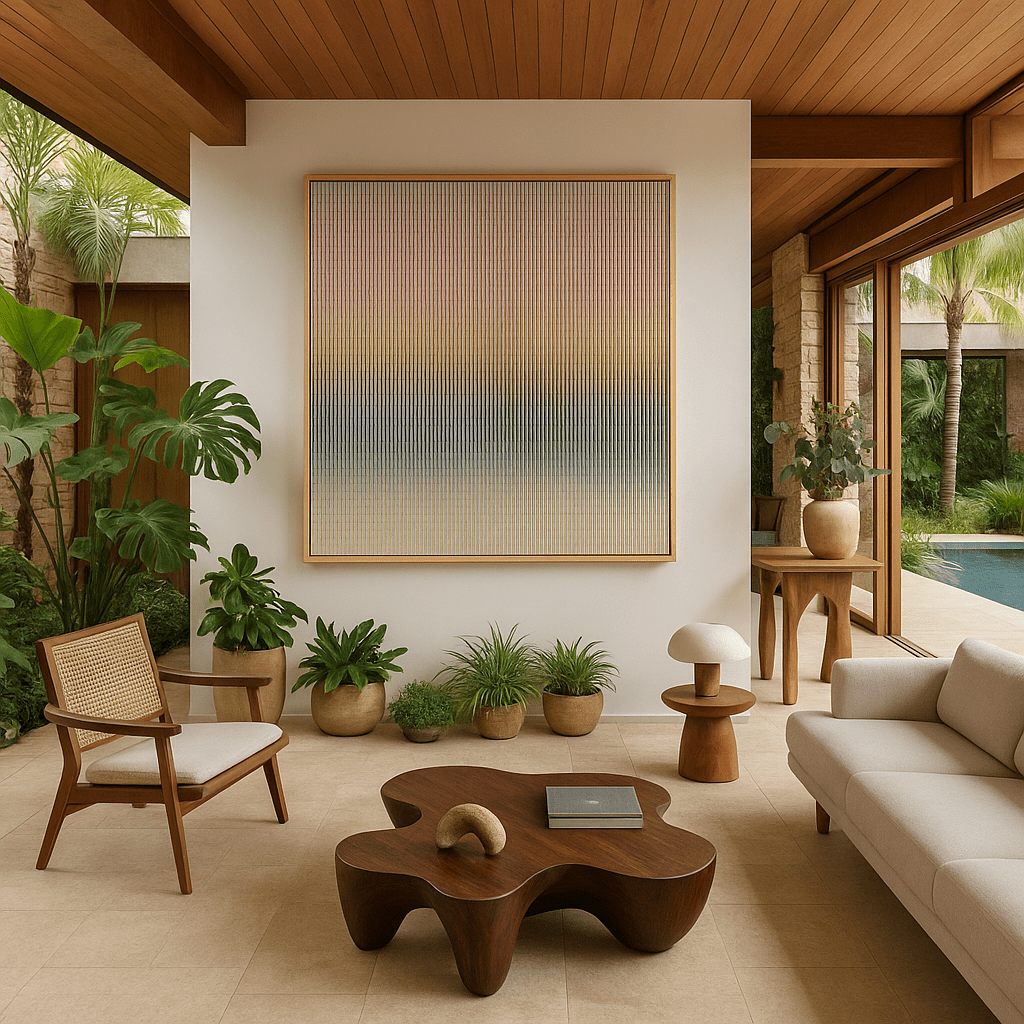 Canvas Print : Desert Fade Vibes – Gradient Stripe Canvas Wall Art - Chiara Rossetti