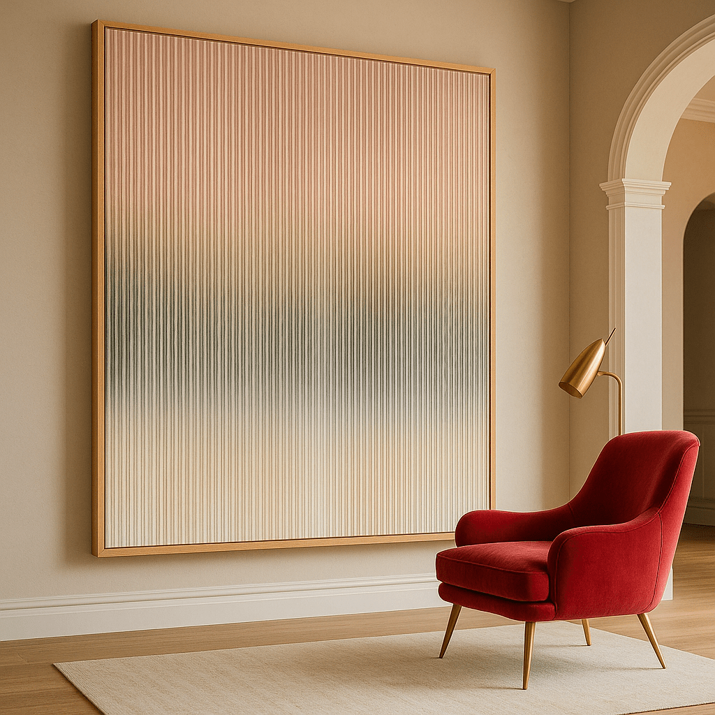 Canvas Print : Desert Fade Vibes – Gradient Stripe Canvas Wall Art - Chiara Rossetti