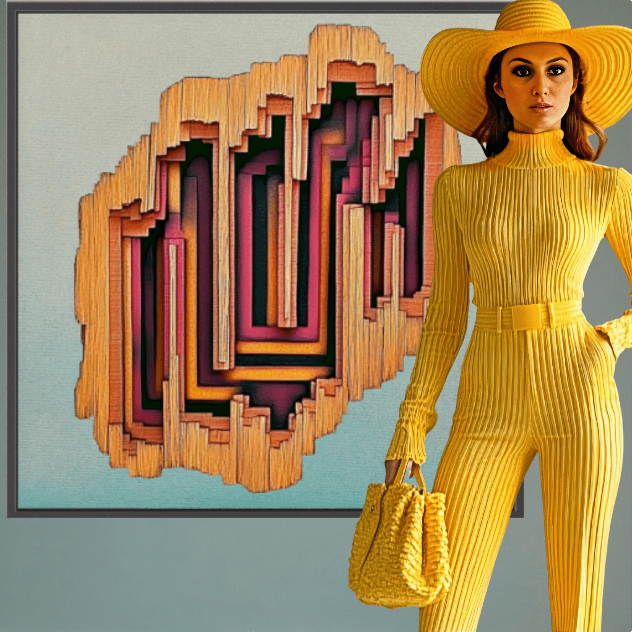 Canvas Print : Dimension Drift - 3D Abstract Geometric Wall Art modern abstract canvas wall art by Rossetti Art – luxury interior design artwork for living room, bedroom, office – 3D abstract wall art abstract depth painting contemporary statement painting