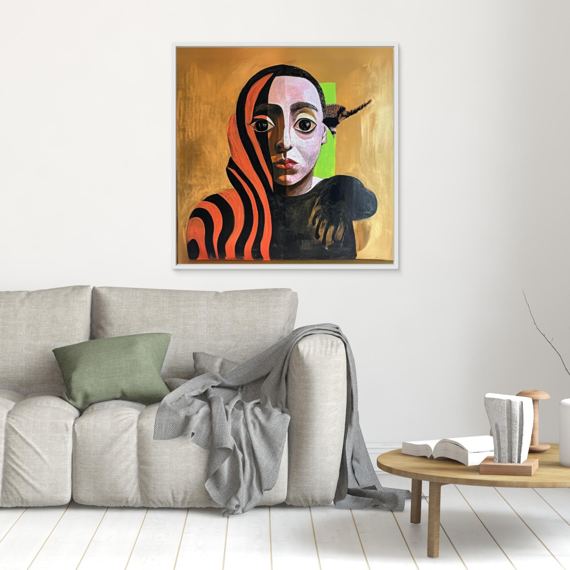 "Canvas Print: Duality of Colors - Abstract Portrait Art" - Chiara Rossetti