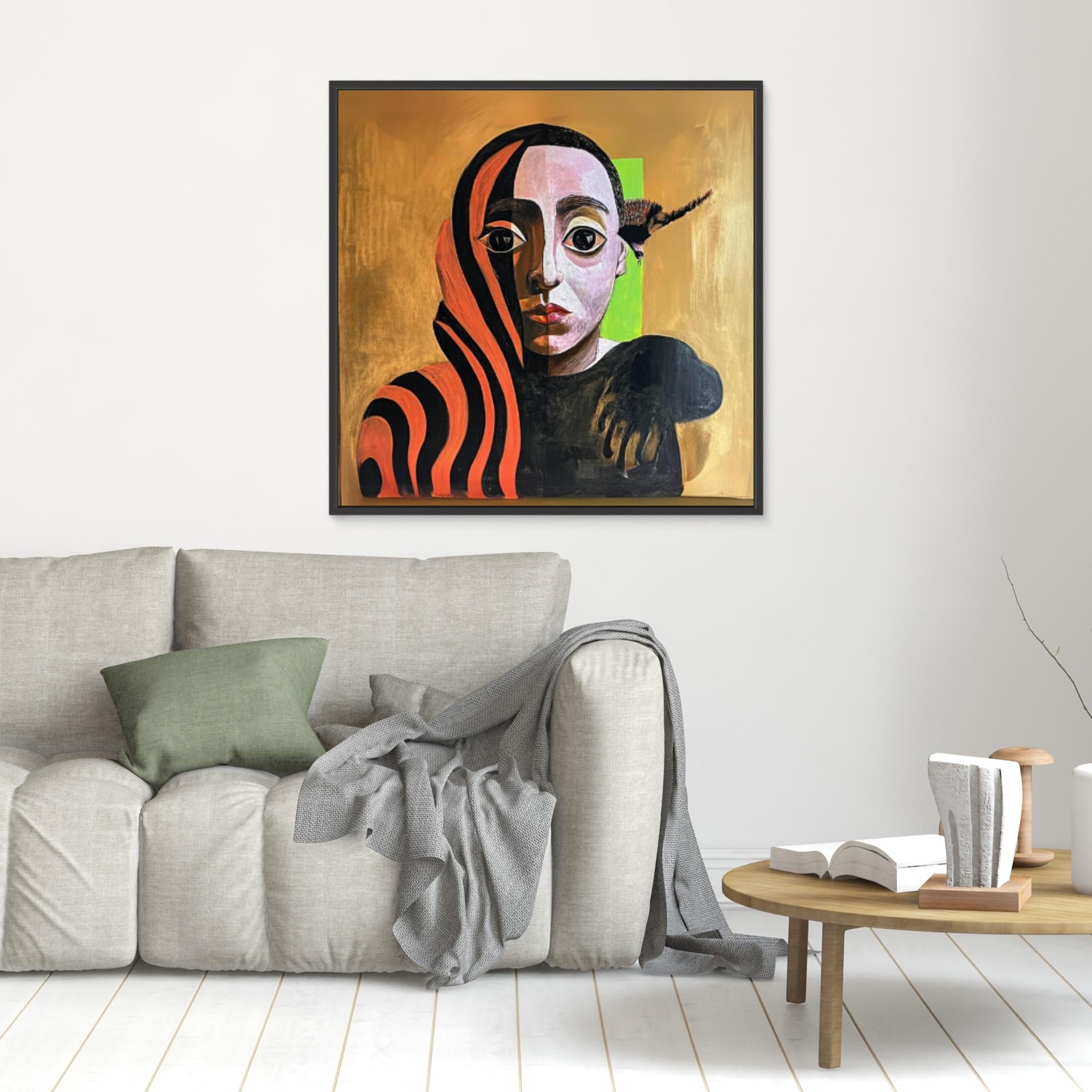 "Canvas Print: Duality of Colors - Abstract Portrait Art" - Chiara Rossetti