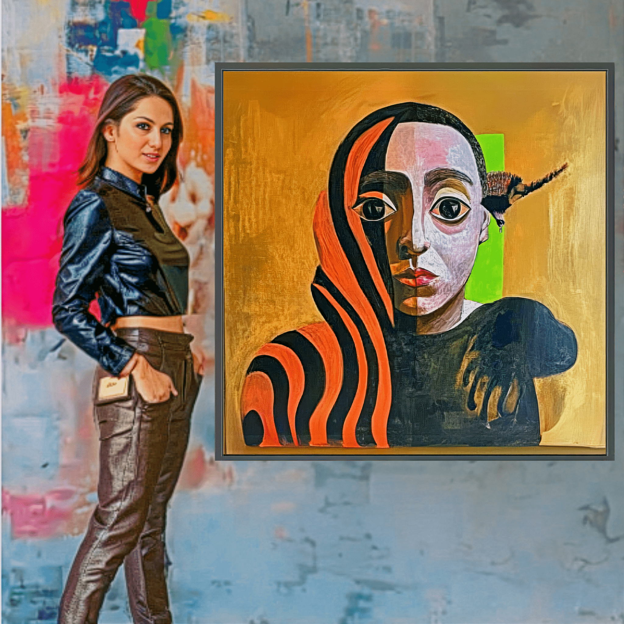 "Canvas Print: Duality of Colors - Abstract Portrait Art" - Chiara Rossetti