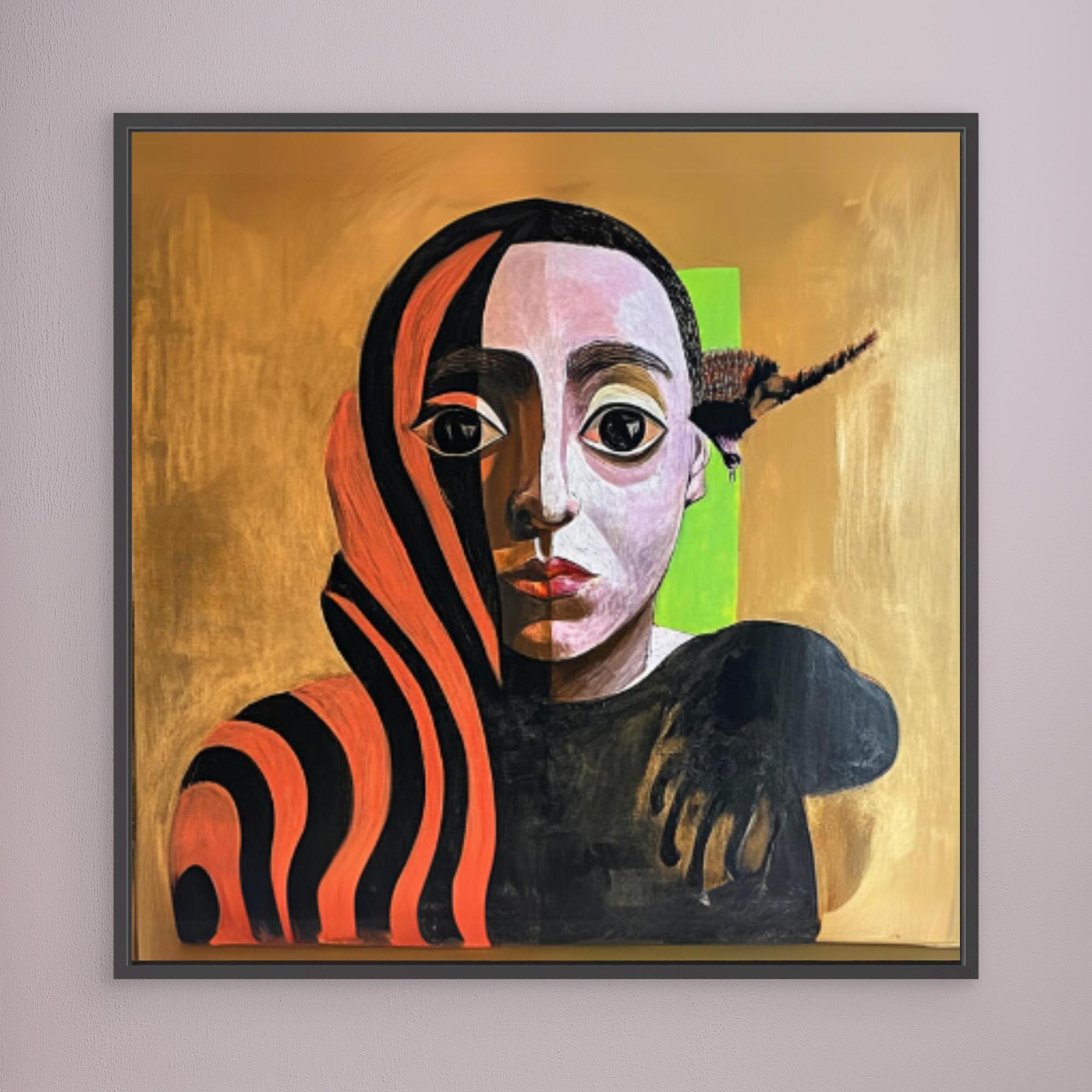 "Canvas Print: Duality of Colors - Abstract Portrait Art" - Chiara Rossetti