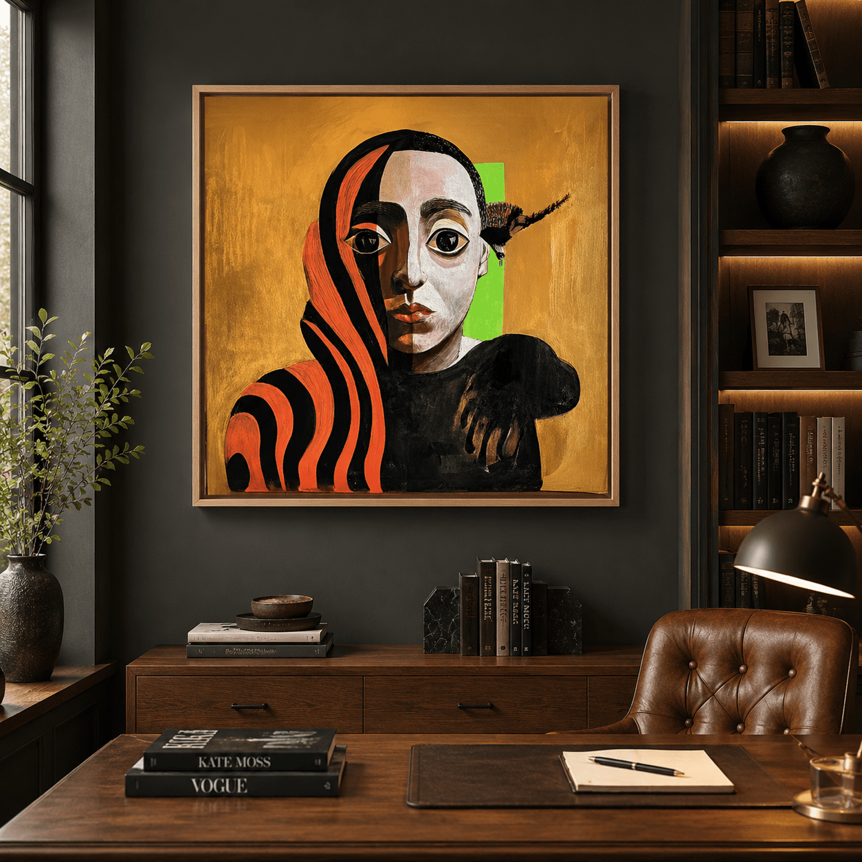 "Canvas Print: Duality of Colors - Abstract Portrait Art"