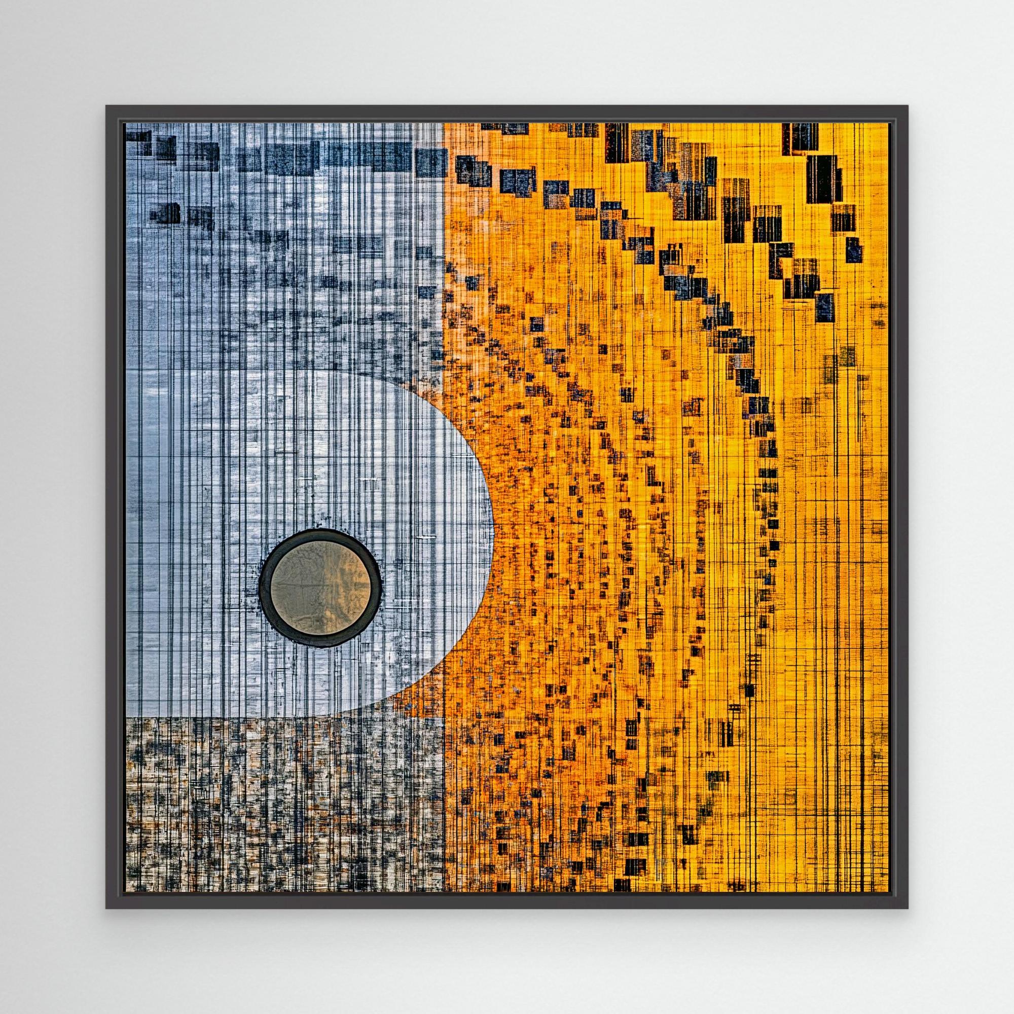 Canvas Print : Dynamic Yellow & Black Geometric - Abstract Art modern abstract canvas wall art by Rossetti Art – luxury interior design artwork for living room, bedroom, office – Abstract Modern Wall Art Bold Geometric Canvas Contemporary Minimalist Decor