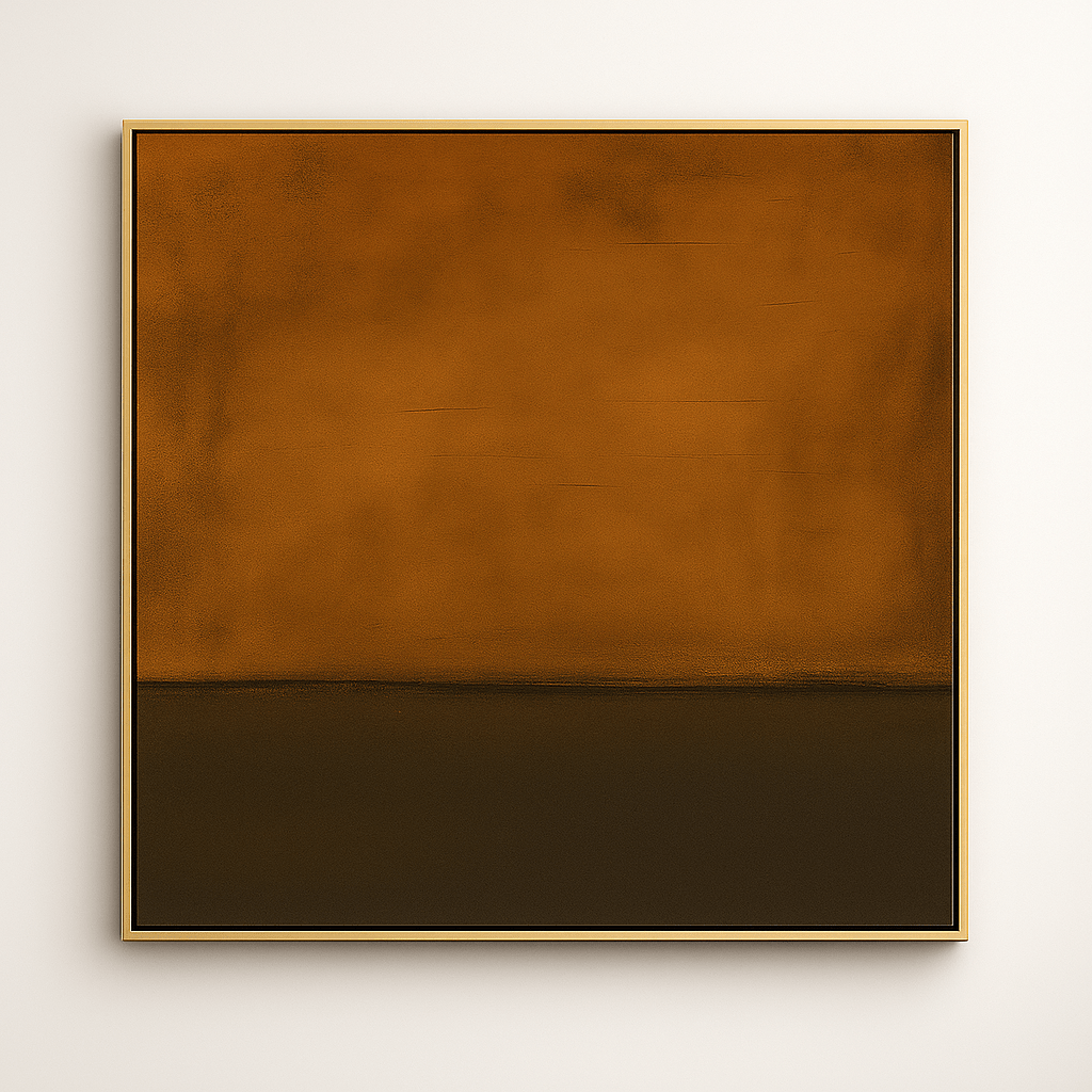 Canvas Print: Earth Horizon – Wabi Sabi Abstract Minimalist Brown Canvas Print | Rossetti Art modern abstract canvas wall art by Rossetti Art – luxury interior design artwork for living room, bedroom, office – abstract wall art canvas print art Chiara Rossetti