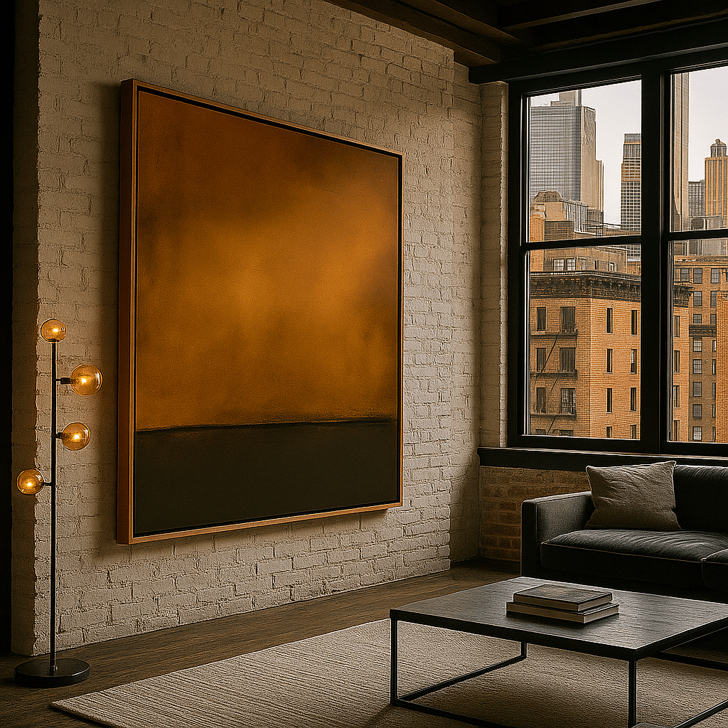 Canvas Print: Earth Horizon – Wabi Sabi Abstract Minimalist Brown Canvas Print | Rossetti Art modern abstract canvas wall art by Rossetti Art – luxury interior design artwork for living room, bedroom, office – abstract wall art canvas print art Chiara Rossetti