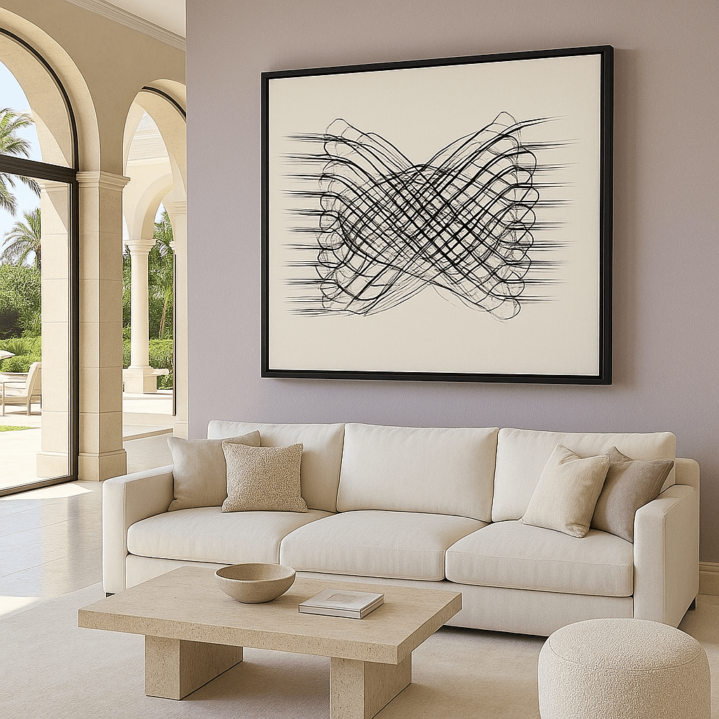 Canvas Print: Echo Lines – Minimalist Abstract Linear Art Print modern abstract canvas wall art by Rossetti Art – luxury interior design artwork for living room, bedroom, office – contemporary art piece Contemporary Canvas Art Contemporary canvas print