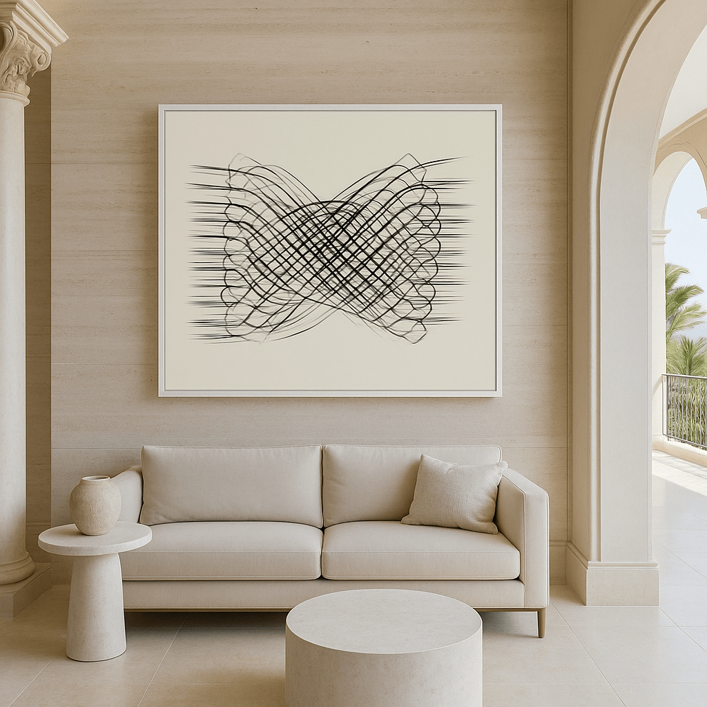 Canvas Print: Echo Lines – Minimalist Abstract Linear Art Print modern abstract canvas wall art by Rossetti Art – luxury interior design artwork for living room, bedroom, office – contemporary art piece Contemporary Canvas Art Contemporary canvas print