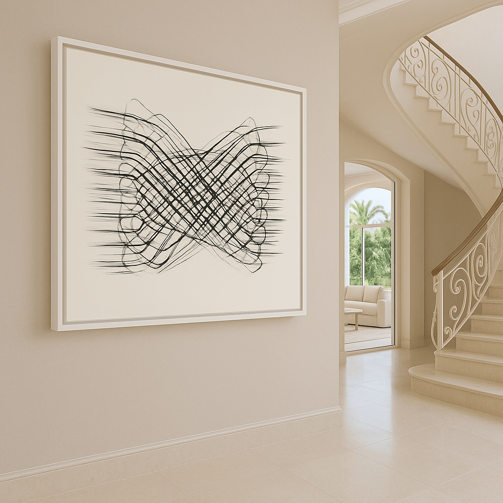 Canvas Print: Echo Lines – Minimalist Abstract Linear Art Print modern abstract canvas wall art by Rossetti Art – luxury interior design artwork for living room, bedroom, office – contemporary art piece Contemporary Canvas Art Contemporary canvas print