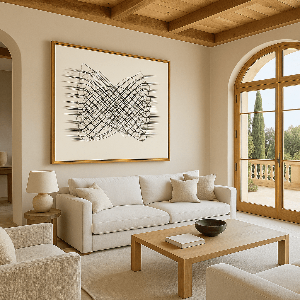 Canvas Print: Echo Lines – Minimalist Abstract Linear Art Print modern abstract canvas wall art by Rossetti Art – luxury interior design artwork for living room, bedroom, office – contemporary art piece Contemporary Canvas Art Contemporary canvas print