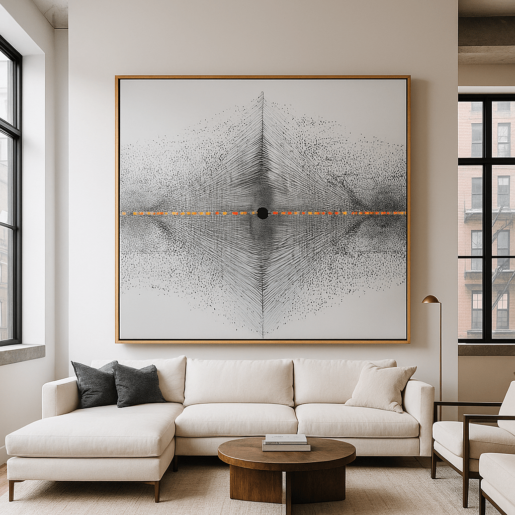 Abstract Minimalist Art Black and White: Eclipse Symmetry