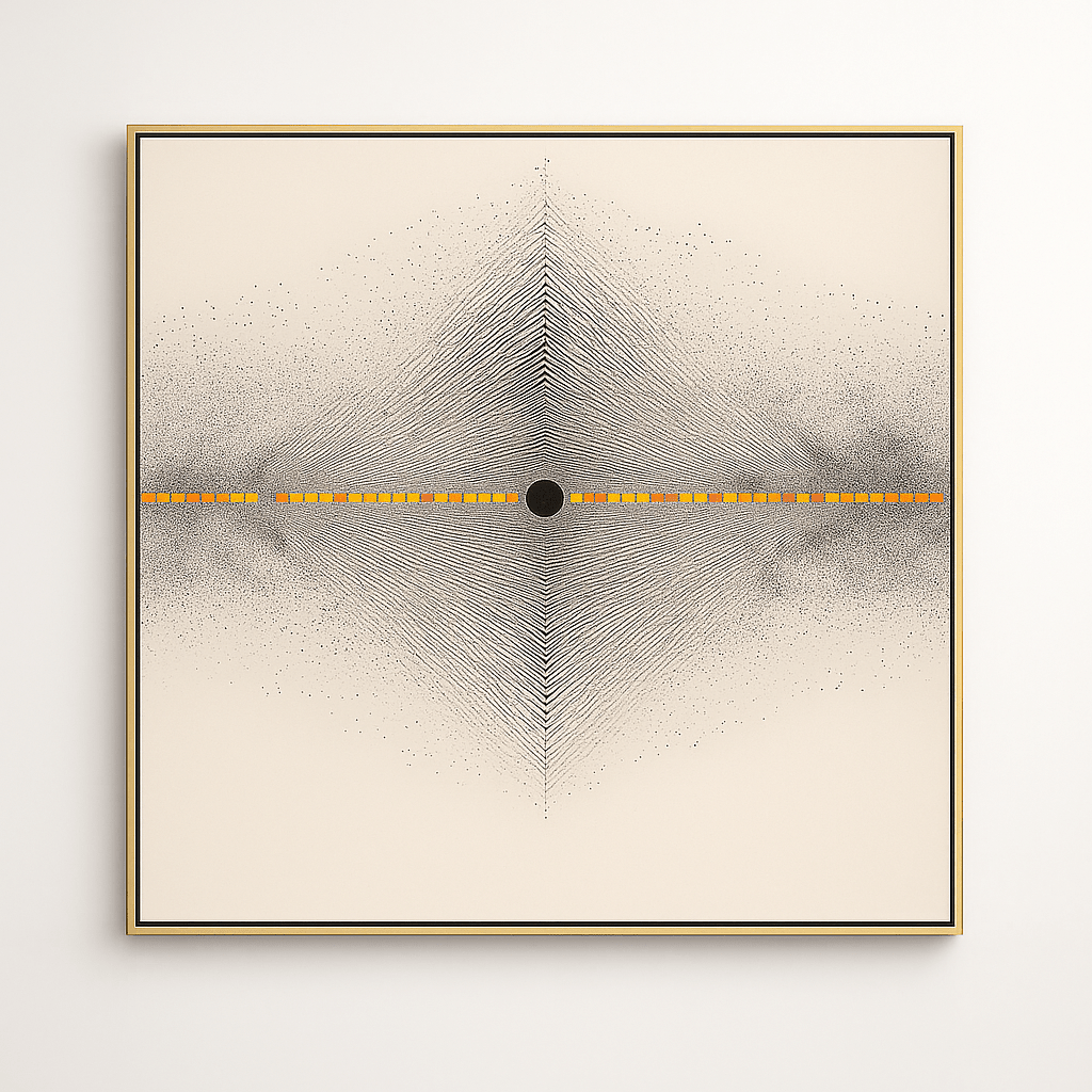 Abstract Minimalist Art Black and White: Eclipse Symmetry