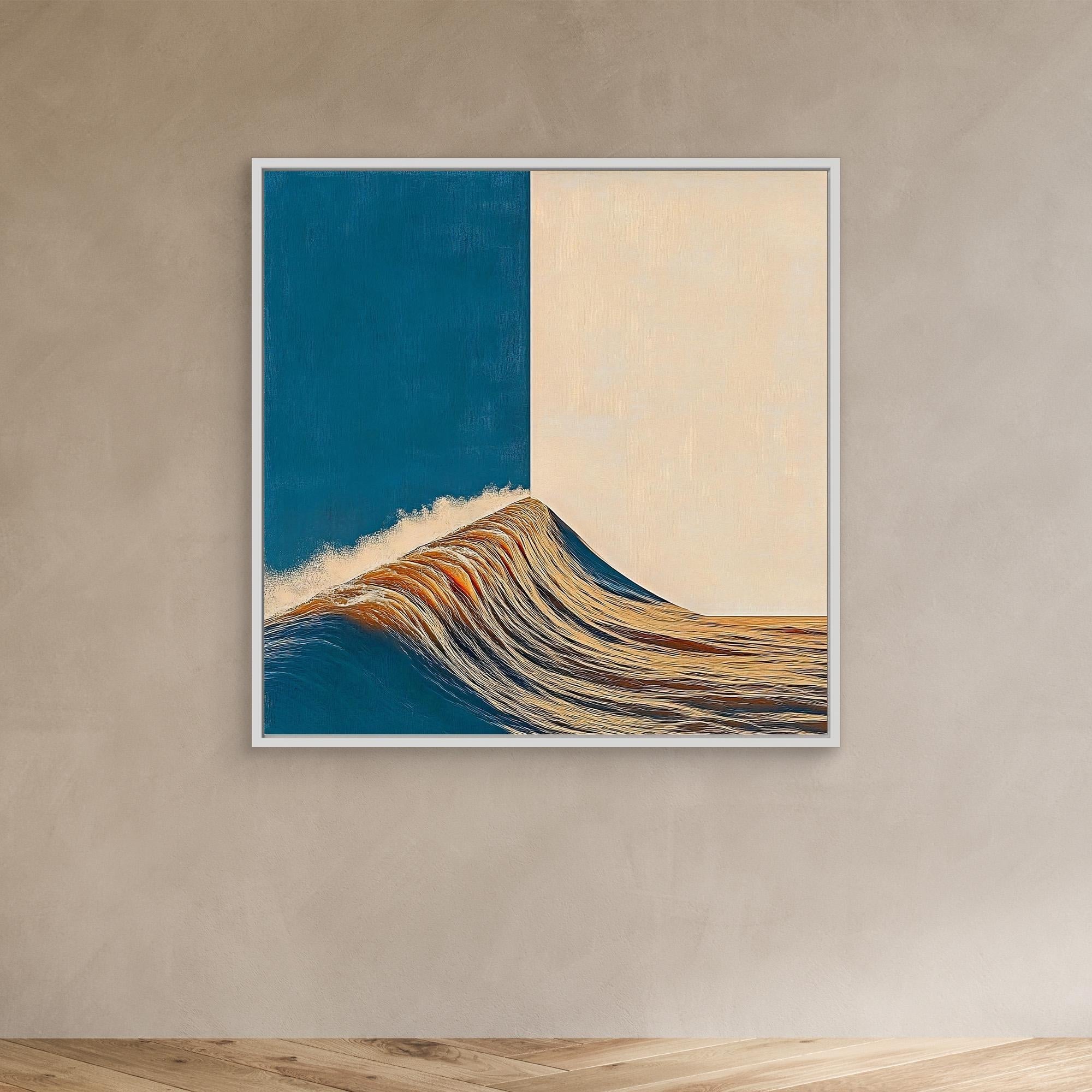 Canvas Print: Edge of Flow – Minimalist Surreal Wave Art modern abstract canvas wall art by Rossetti Art – luxury interior design artwork for living room, bedroom, office – Fluid Motion Art Geometric Abstract Art Minimalist Wave Art