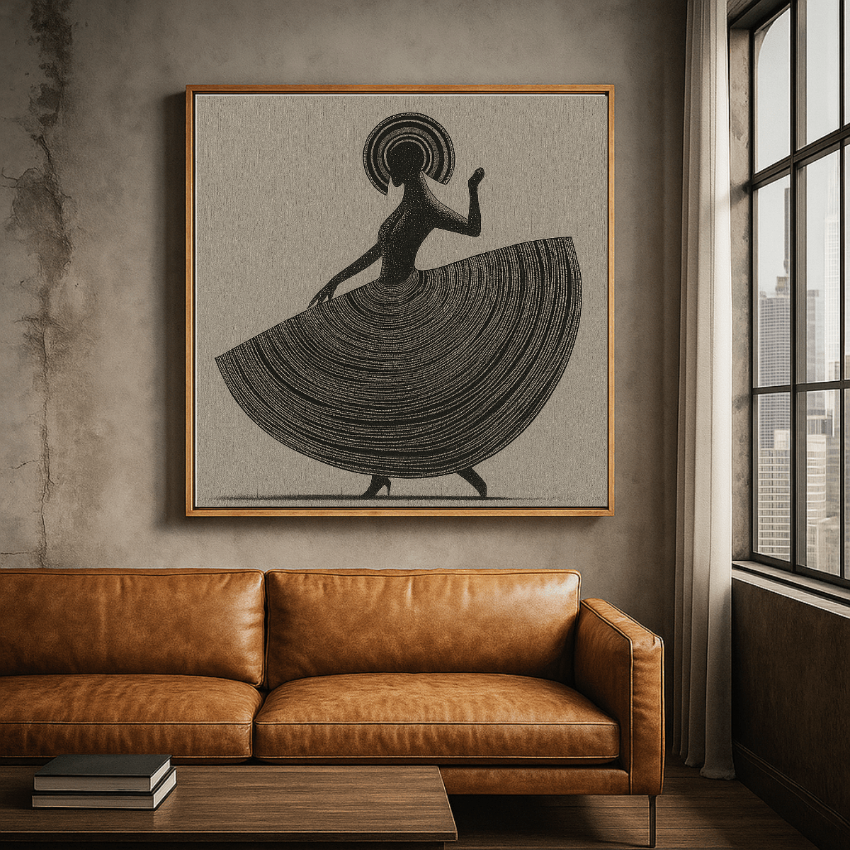 Canvas Print: Elegant Silhouette Dance – Minimalist Canvas Wall Art for Modern Interiors modern abstract canvas wall art by Rossetti Art – luxury interior design artwork for living room, bedroom, office – abstract wall art canvas print art Chiara Rossetti