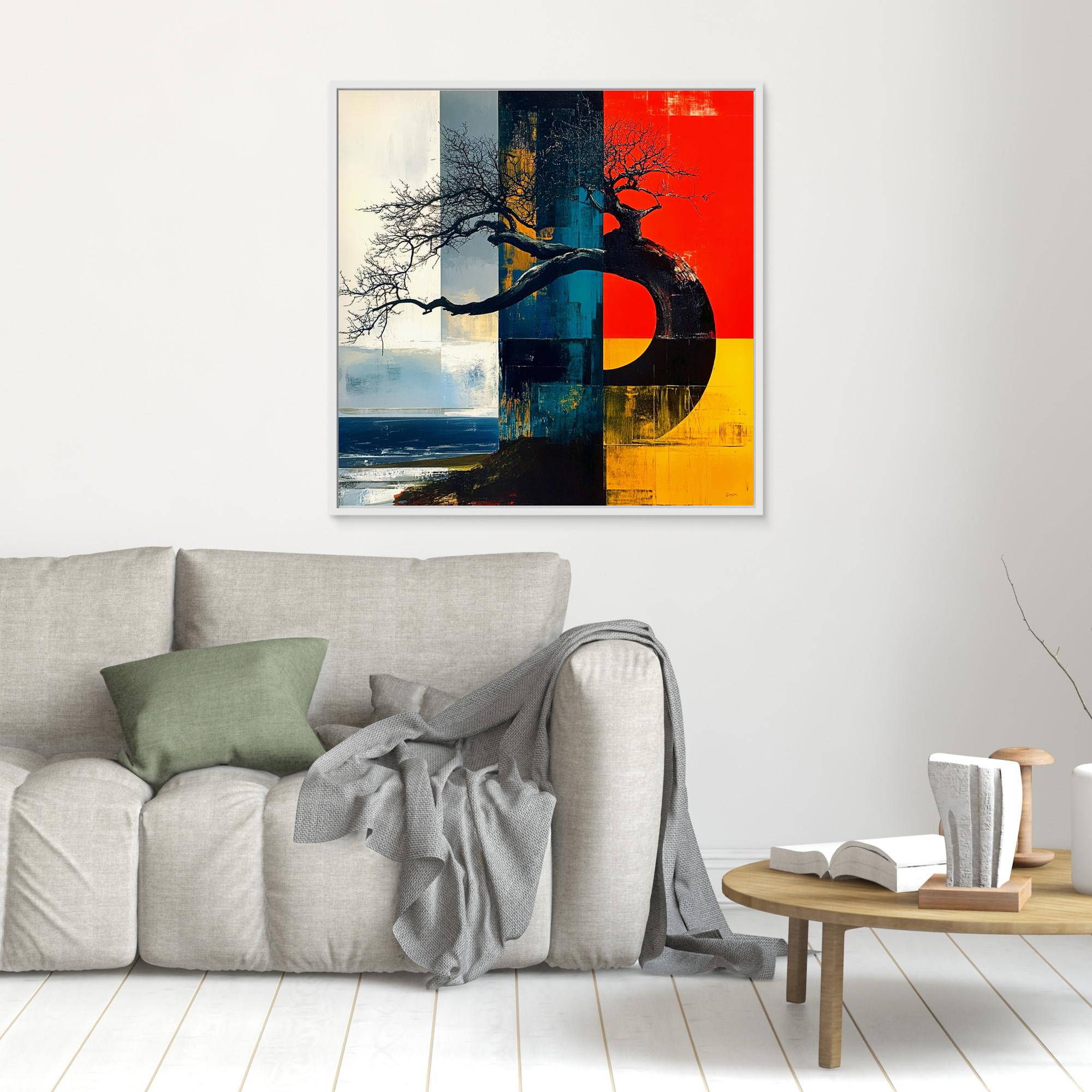 Canvas Print: Elemental Balance - Abstract Nature Wall Art modern abstract canvas wall art by Rossetti Art – luxury interior design artwork for living room, bedroom, office – abstract nature wall art balance and harmony artwork bold geometric artwork