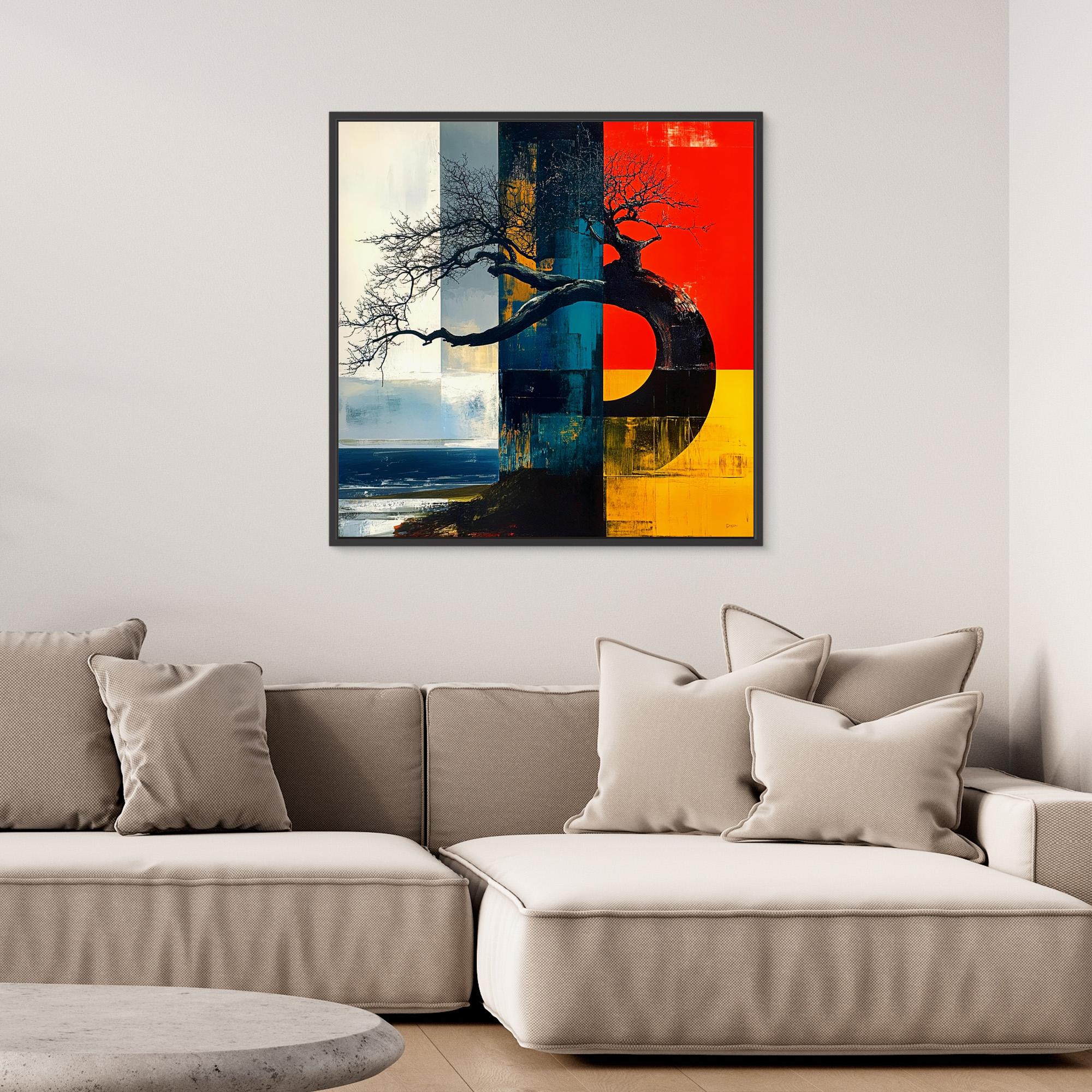 Canvas Print: Elemental Balance - Abstract Nature Wall Art modern abstract canvas wall art by Rossetti Art – luxury interior design artwork for living room, bedroom, office – abstract nature wall art balance and harmony artwork bold geometric artwork