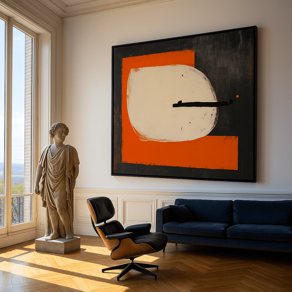 Canvas Print : Equilibrium in Motion - Minimalist Balance Abstract Wall Art | Modern modern abstract canvas wall art by Rossetti Art – luxury interior design artwork for living room, bedroom, office – abstract wall art geometric abstract wall art modern abstract wall art