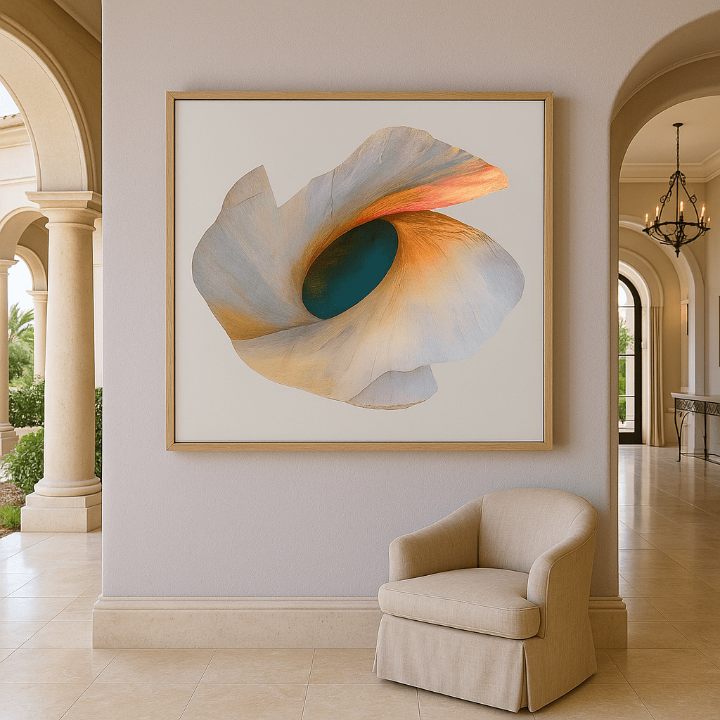 Canvas Print: Ethereal Bloom - Abstract Organic Wall Art modern abstract canvas wall art by Rossetti Art – luxury interior design artwork for living room, bedroom, office – abstract organic wall art contemporary statement painting dreamlike artistic expression