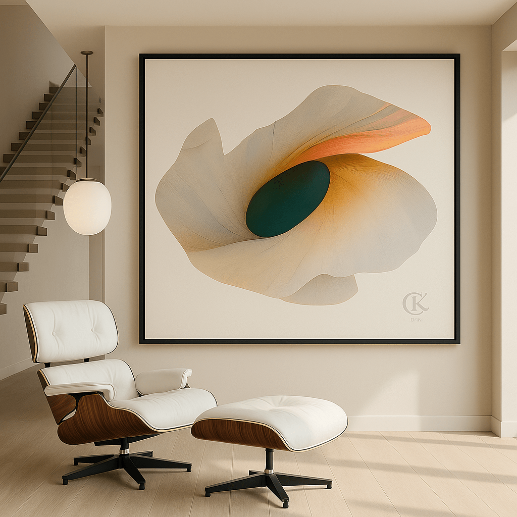 Canvas Print: Ethereal Bloom - Abstract Organic Wall Art modern abstract canvas wall art by Rossetti Art – luxury interior design artwork for living room, bedroom, office – abstract organic wall art contemporary statement painting dreamlike artistic expression