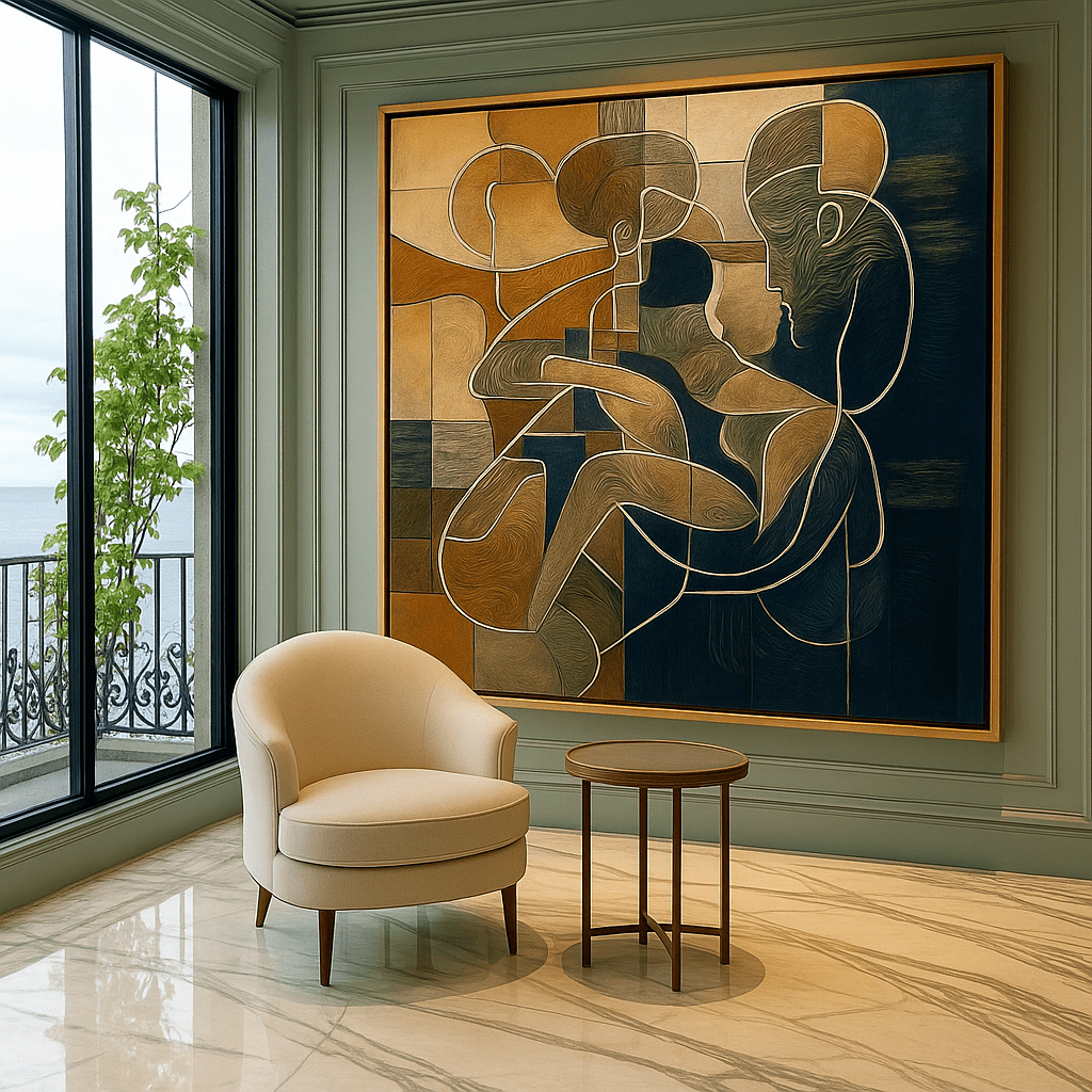 Canvas Print: "Ethereal Connection" - Modern Abstract Love Art - Chiara Rossetti
