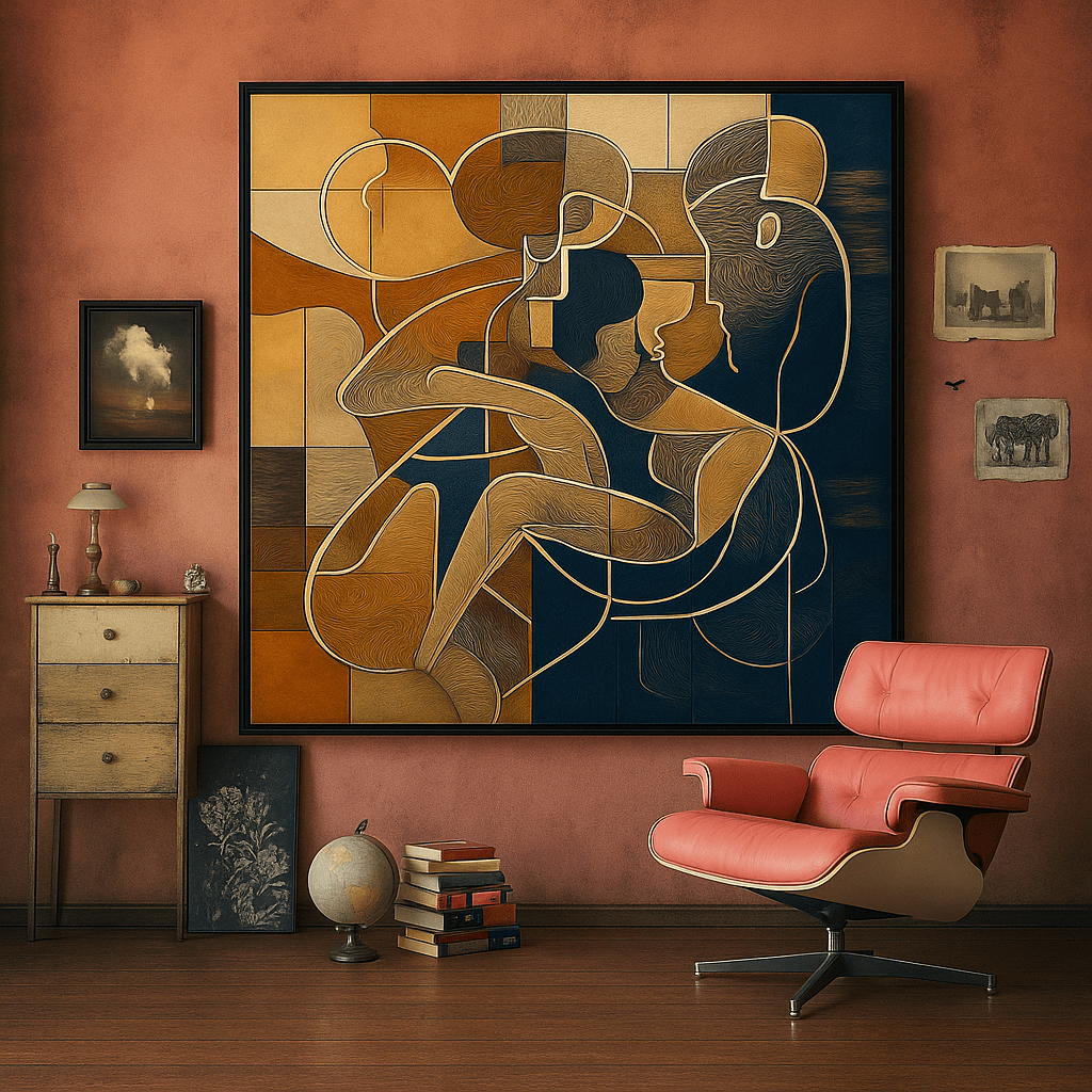 Canvas Print: "Ethereal Connection" - Modern Abstract Love Art - Chiara Rossetti