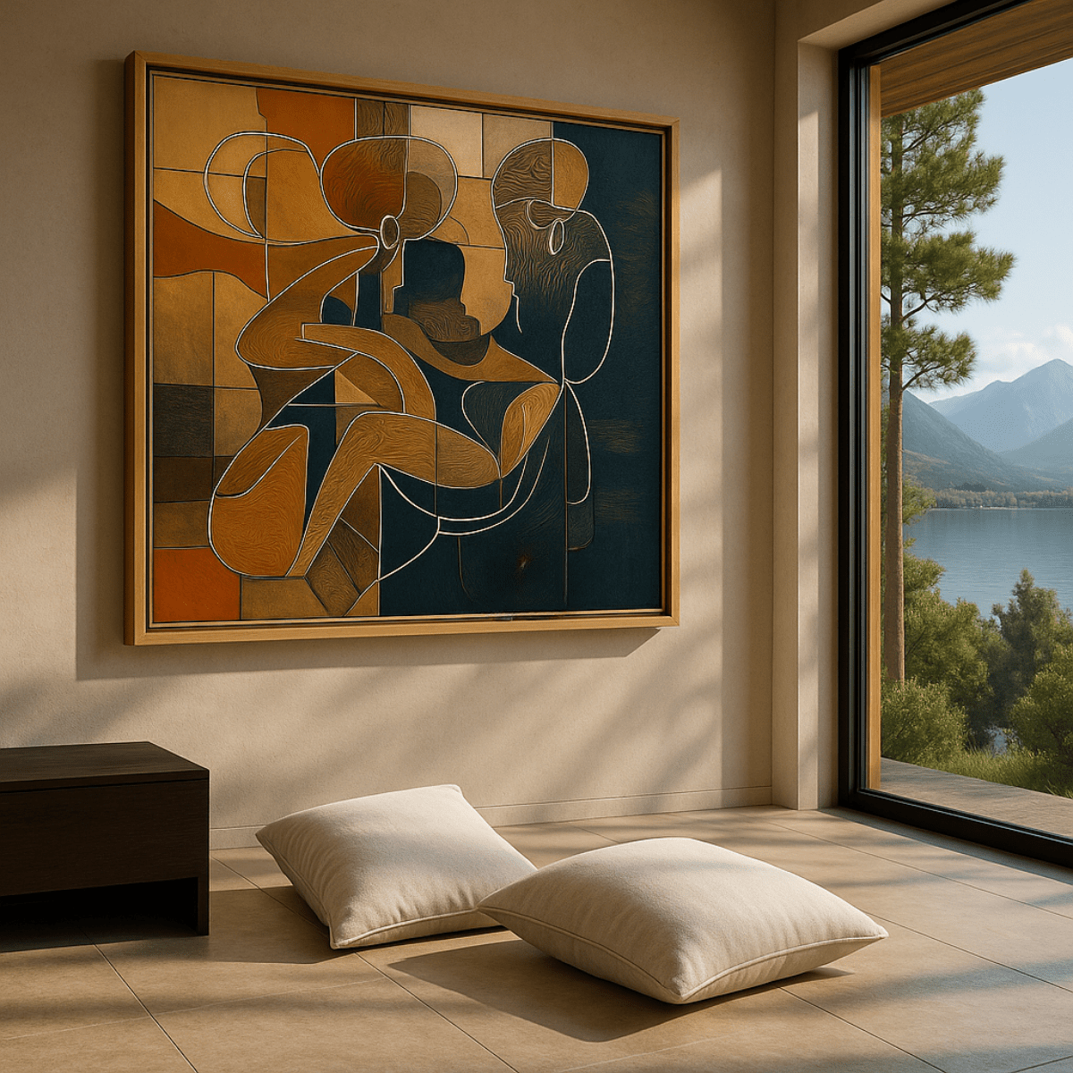 Canvas Print: "Ethereal Connection" - Modern Abstract Love Art - Chiara Rossetti