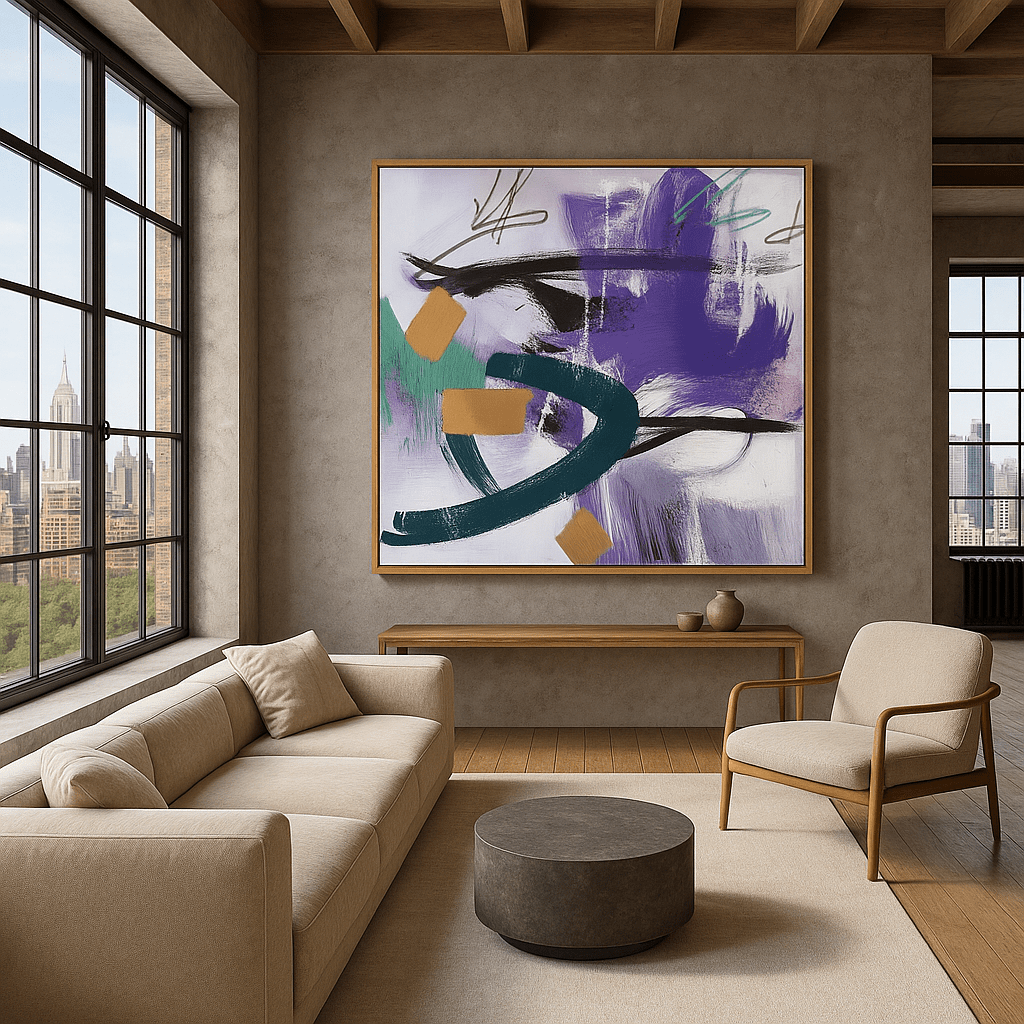Canvas Print : "Ethereal Dance" - Abstract Expressionist Art Print modern abstract canvas wall art by Rossetti Art β luxury interior design artwork for living room, bedroom, office β Minimalist abstract art Minimalist Abstract Canvas Art Minimalist Art for Sale